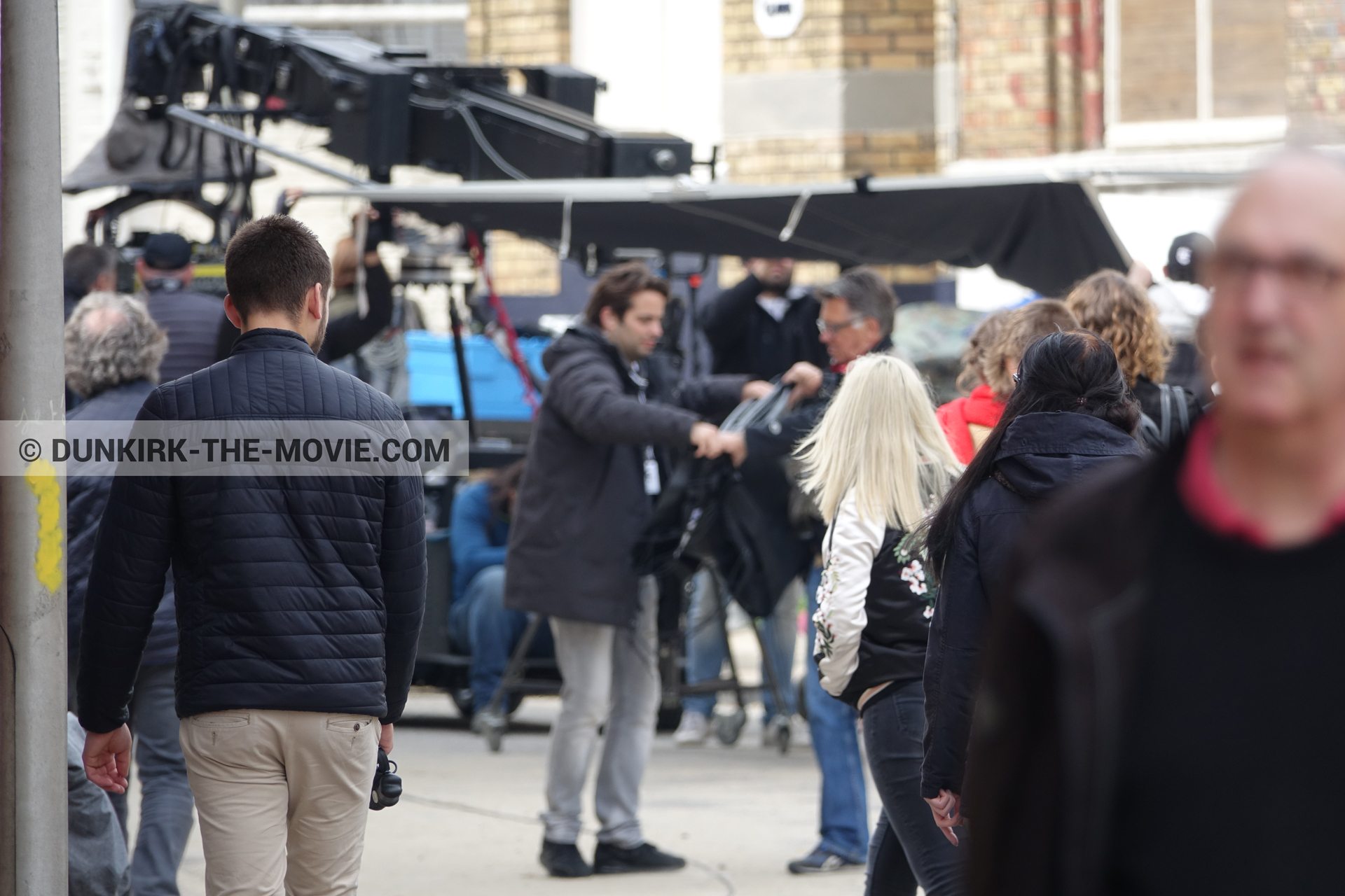 Fotos con calle Belle Rade, equipo técnica,  durante el rodaje de la película Dunkerque de Nolan