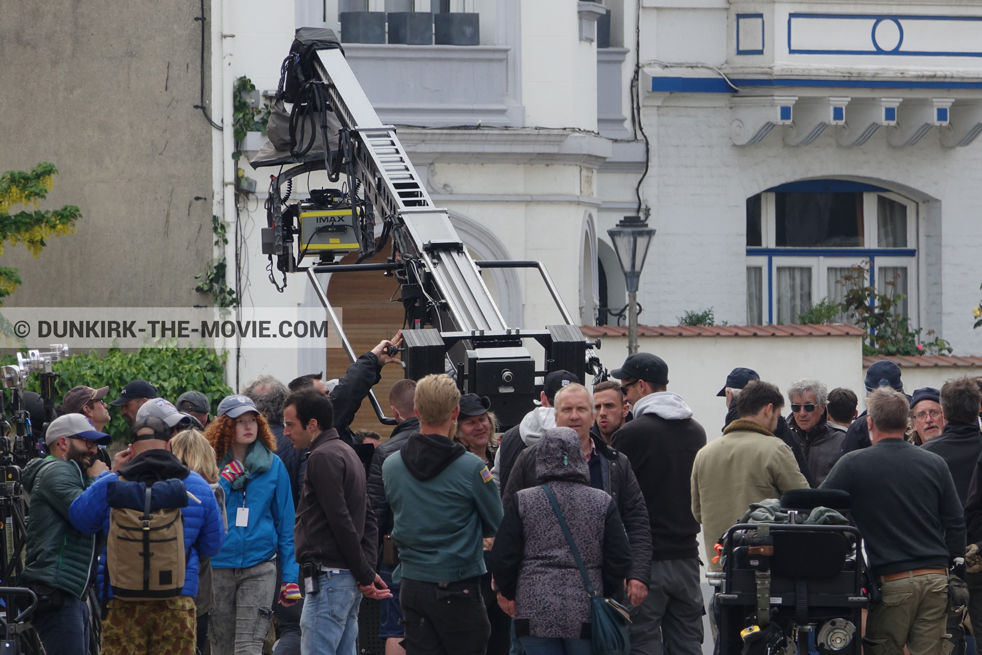 Fotos con cámara IMAX, calle Belle Rade, equipo técnica, Nilo Otero,  durante el rodaje de la película Dunkerque de Nolan