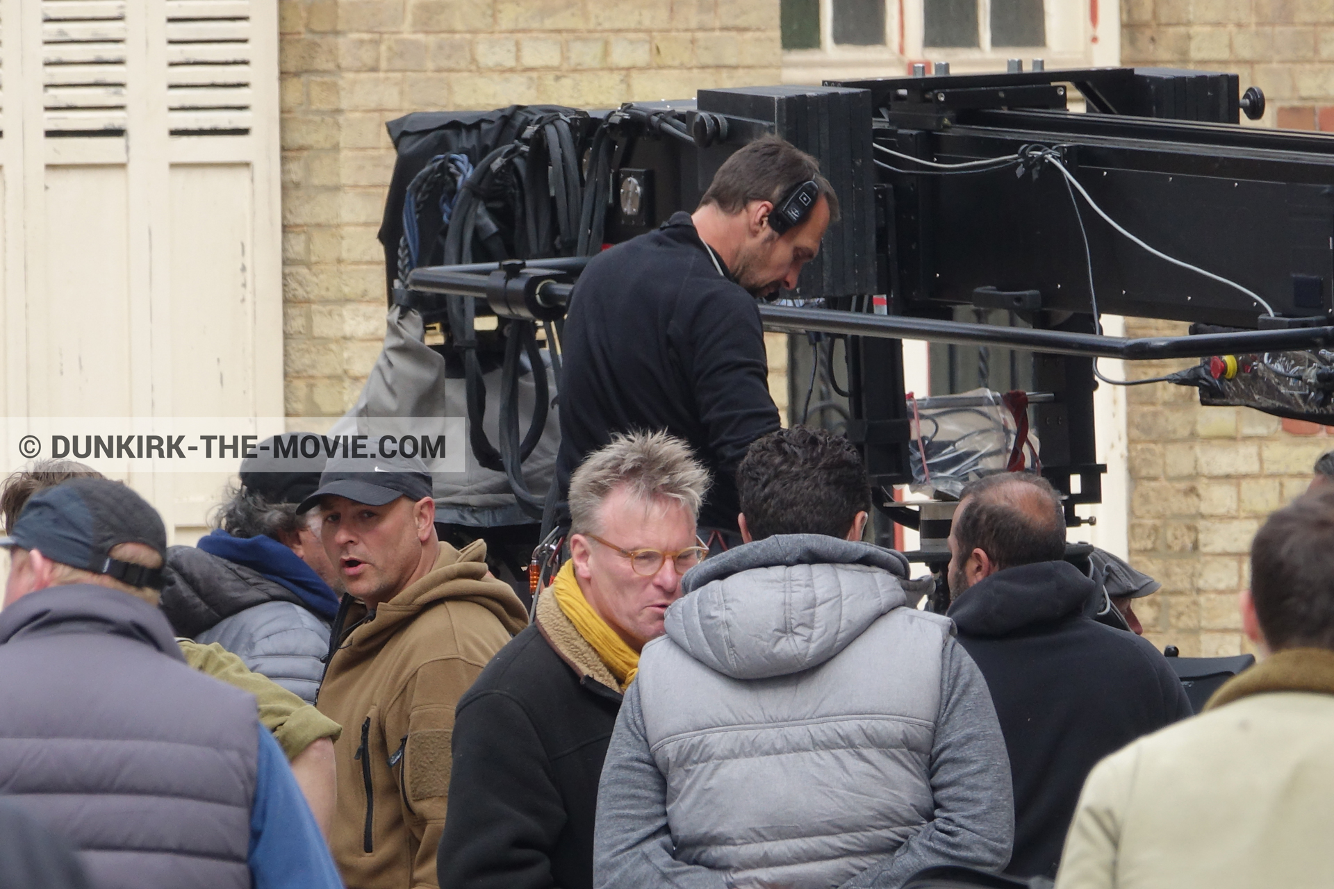 Picture with IMAX camera, Belle Rade street, technical team,  from behind the scene of the Dunkirk movie by Nolan