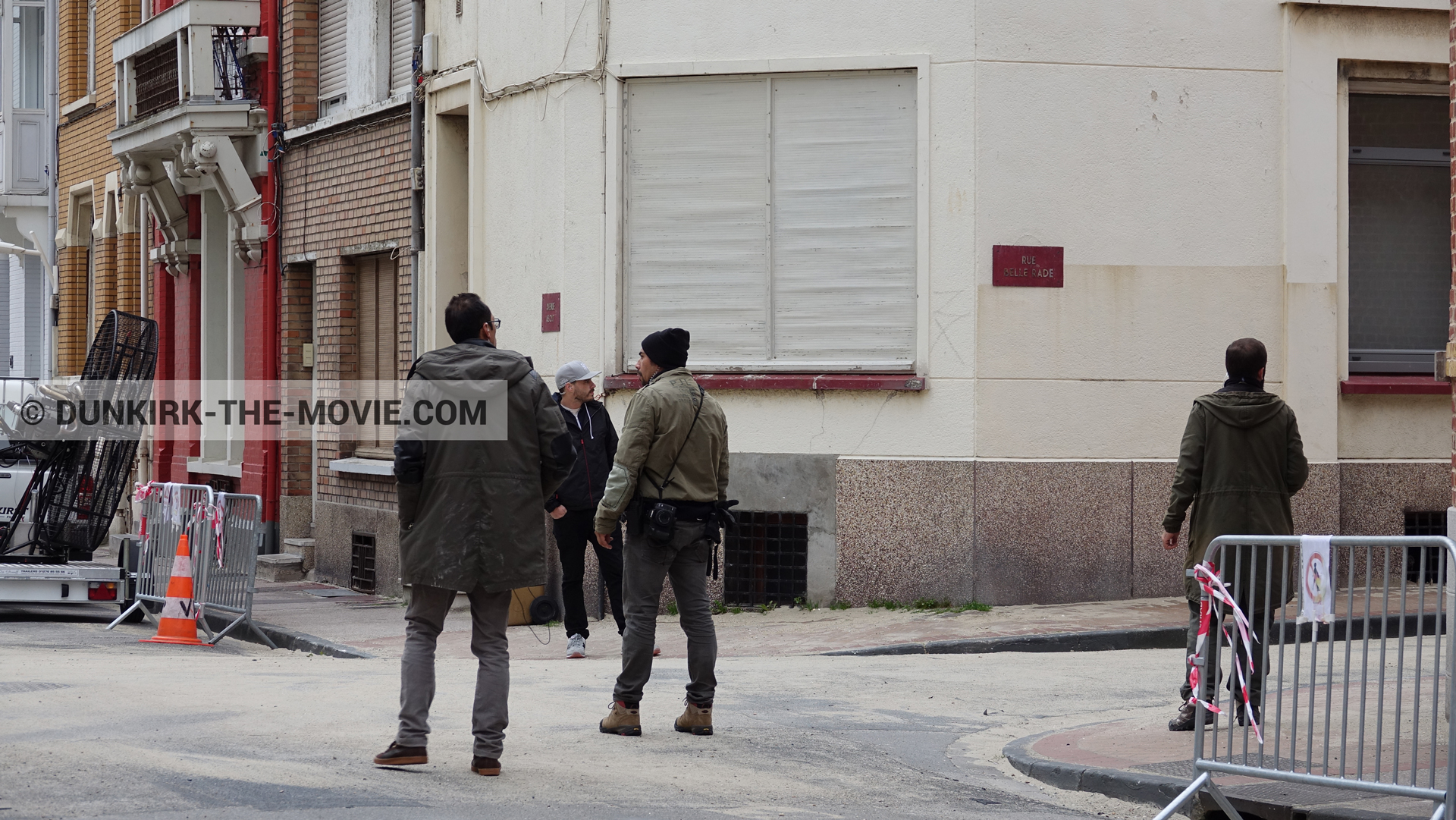 Fotos con calle Belle Rade, equipo técnica,  durante el rodaje de la película Dunkerque de Nolan
