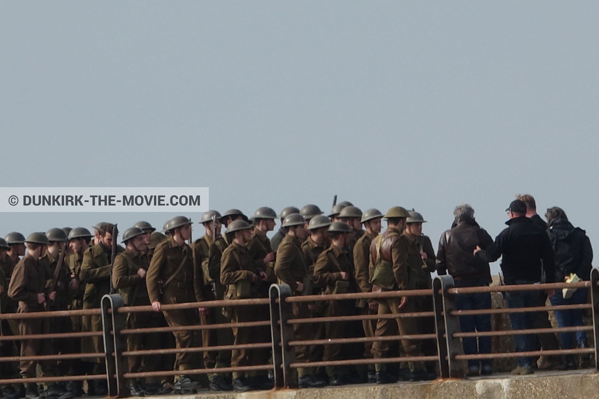 Picture with supernumeraries, EST pier, Christopher Nolan, Nilo Otero,  from behind the scene of the Dunkirk movie by Nolan