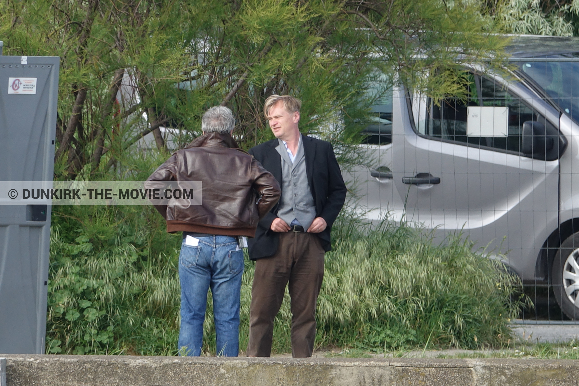 Photo avec Christopher Nolan, équipe technique, Nilo Otero,  des dessous du Film Dunkerque de Nolan