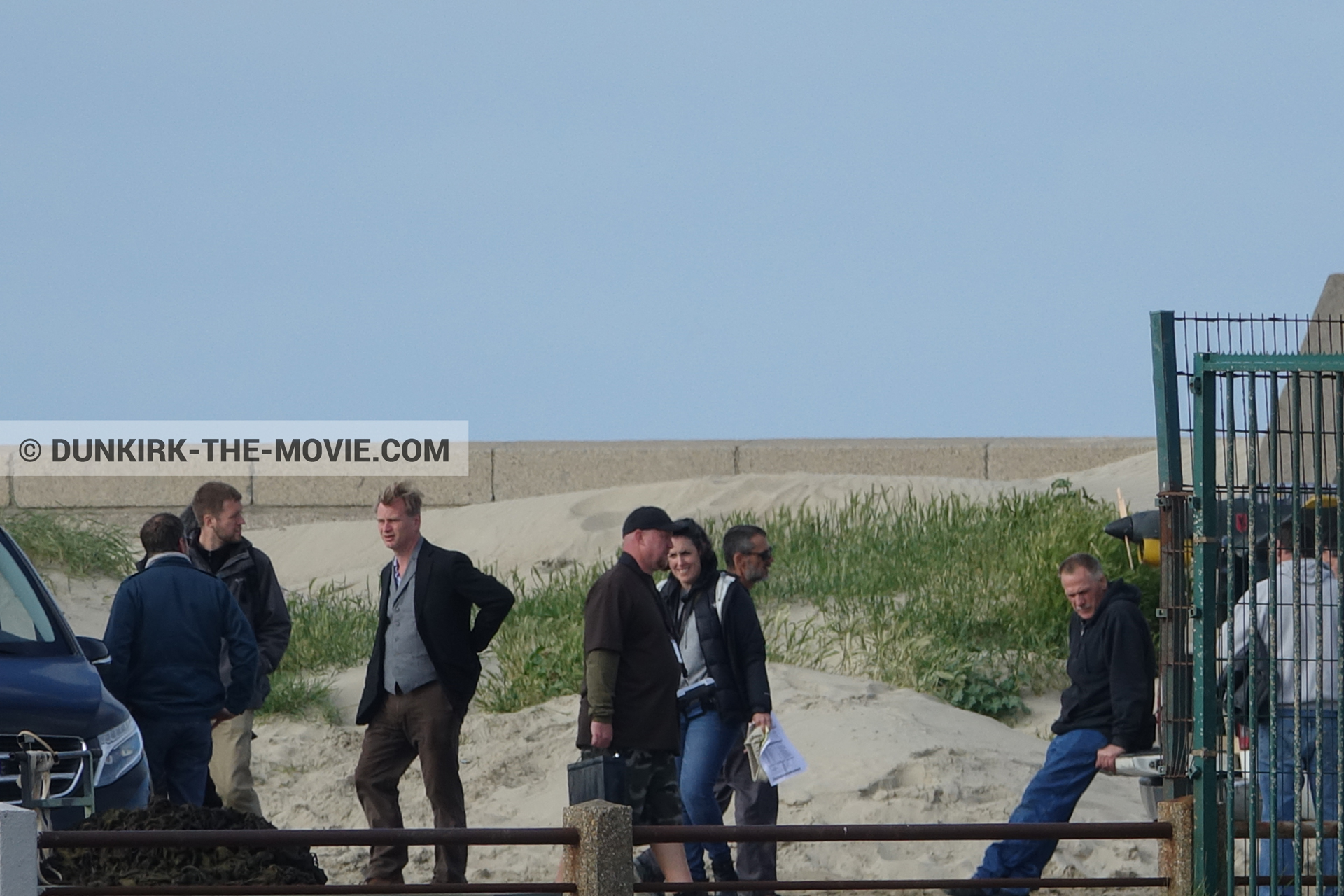 Fotos con Christopher Nolan, equipo técnica,  durante el rodaje de la película Dunkerque de Nolan