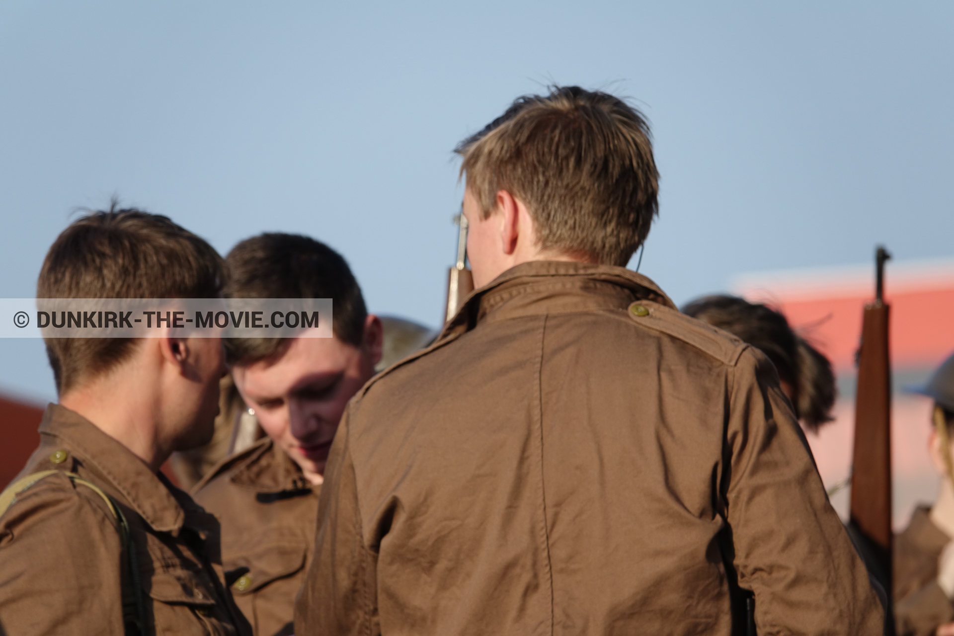 Picture with supernumeraries,  from behind the scene of the Dunkirk movie by Nolan