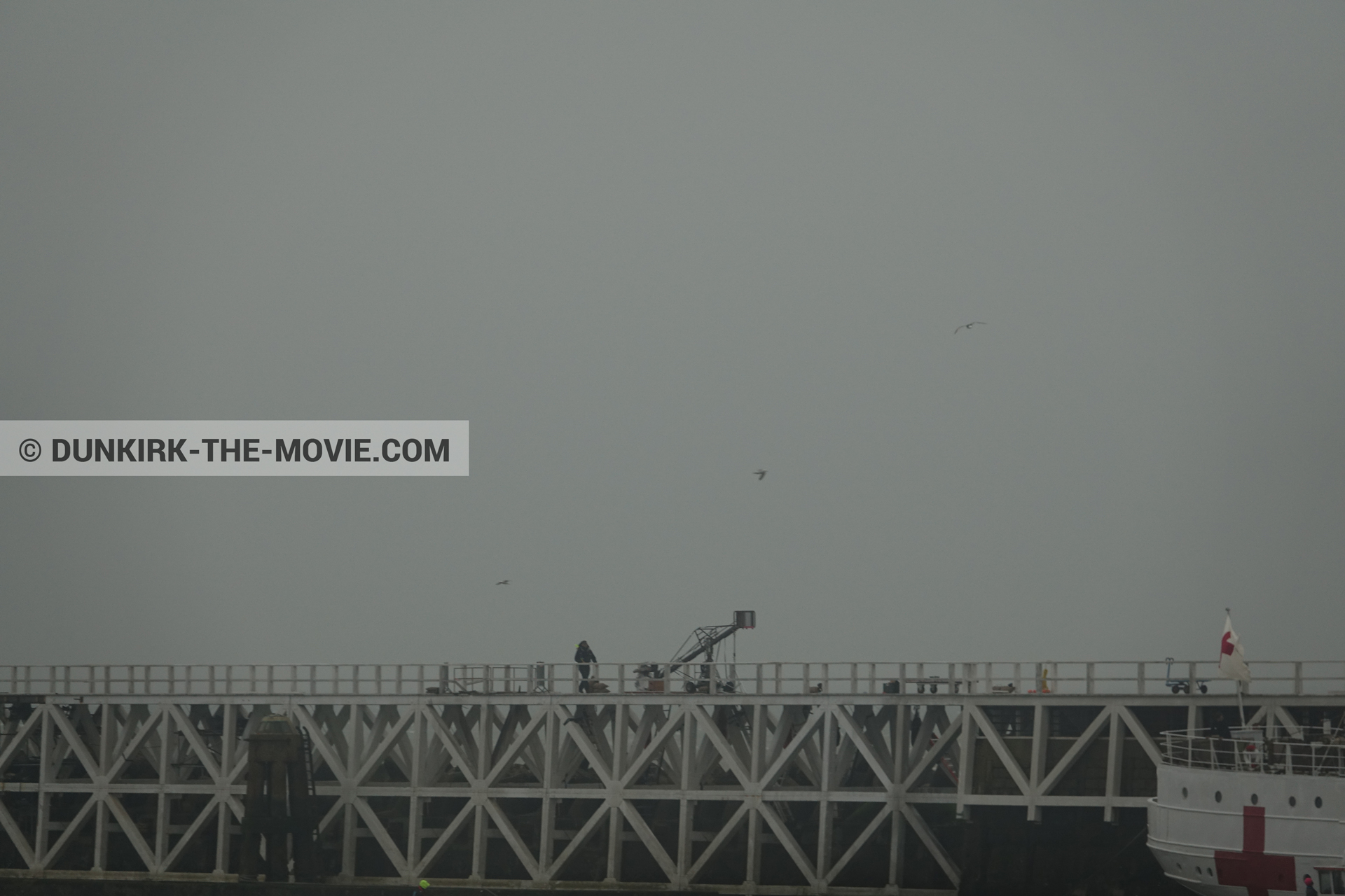 Photo avec ciel gris, jetÃ©e EST, M/S Rogaland,  des dessous du Film Dunkerque de Nolan