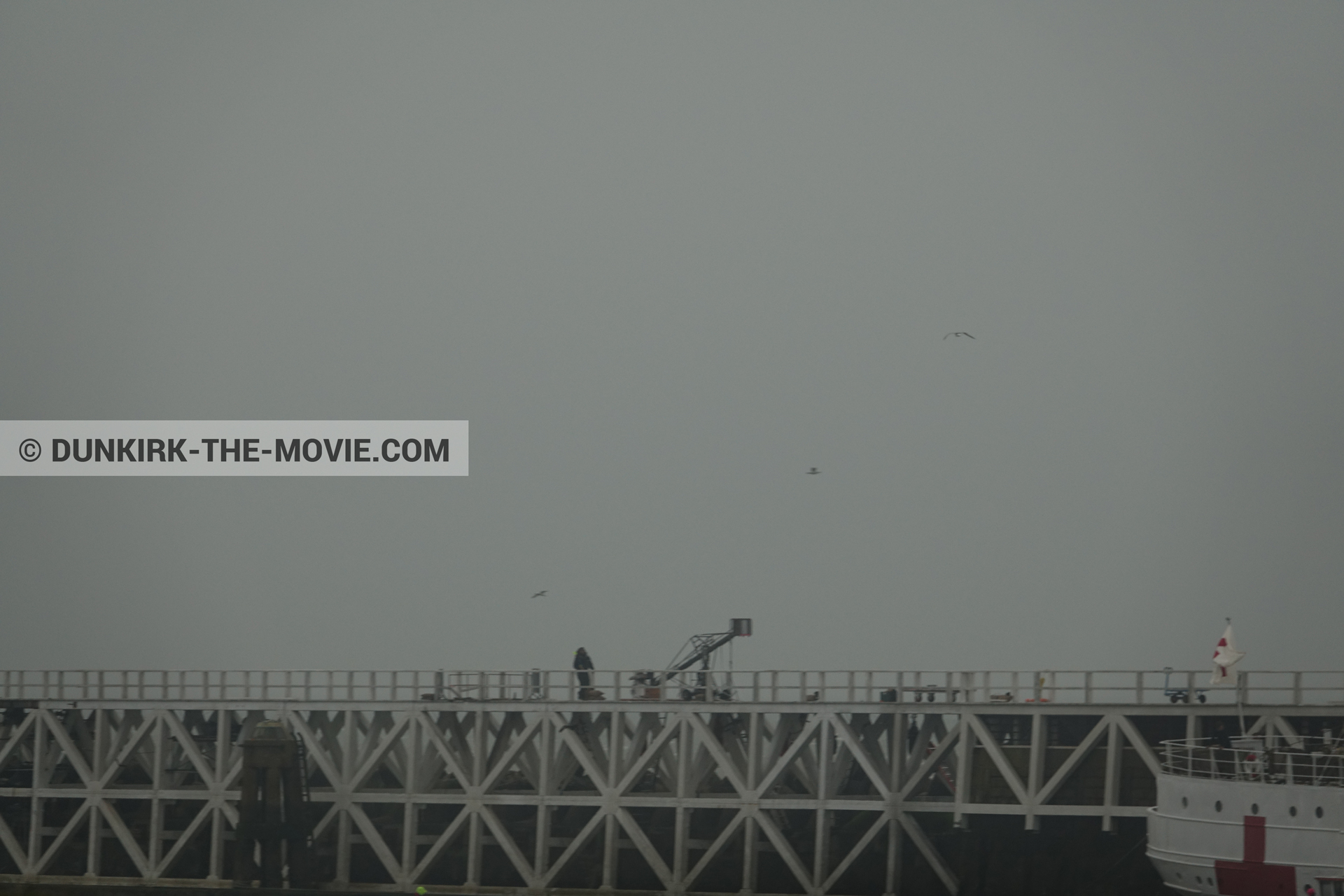 Photo avec ciel gris, jetÃ©e EST, M/S Rogaland,  des dessous du Film Dunkerque de Nolan