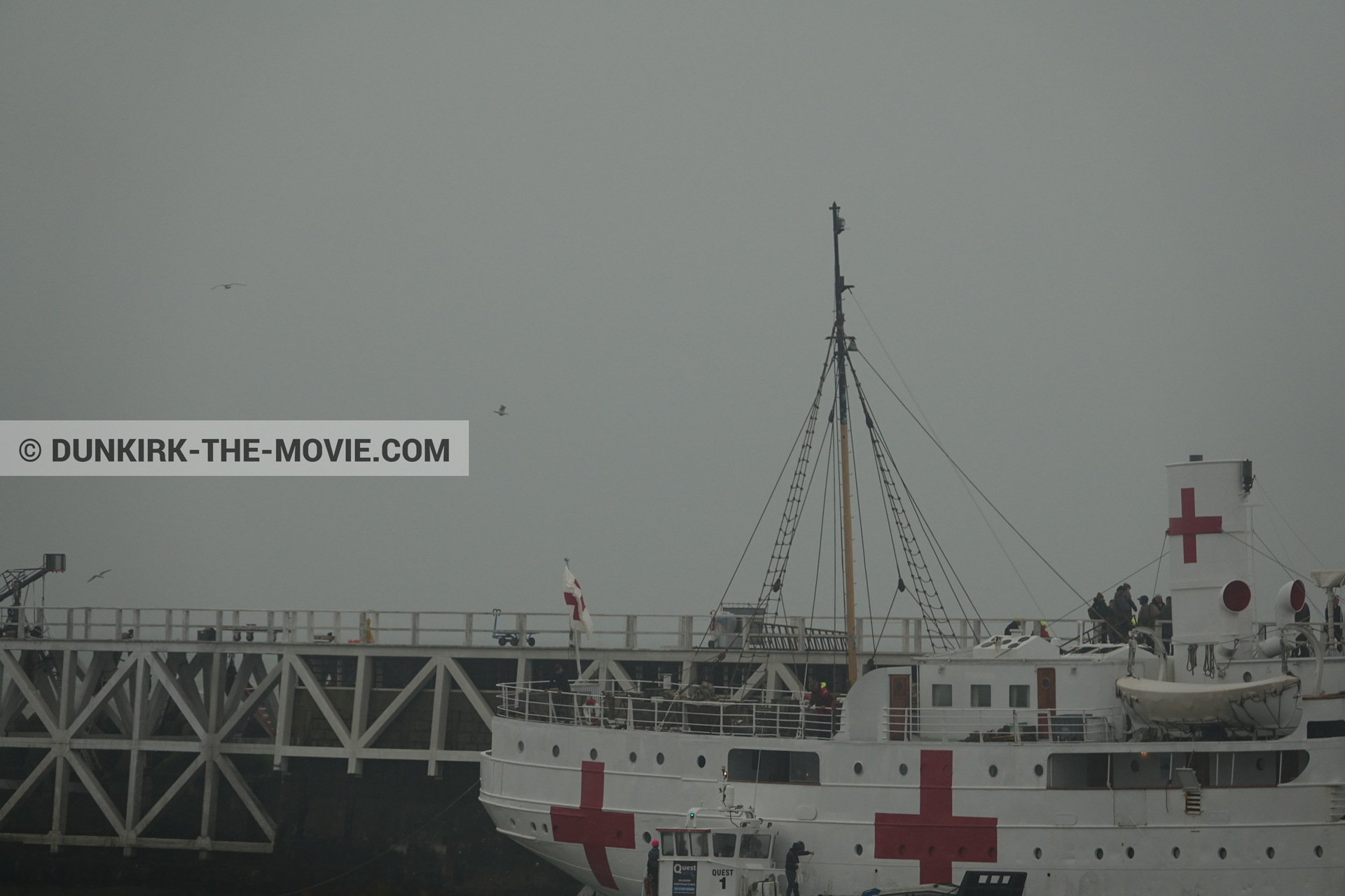 Photo avec ciel gris, jetÃ©e EST, M/S Rogaland,  des dessous du Film Dunkerque de Nolan