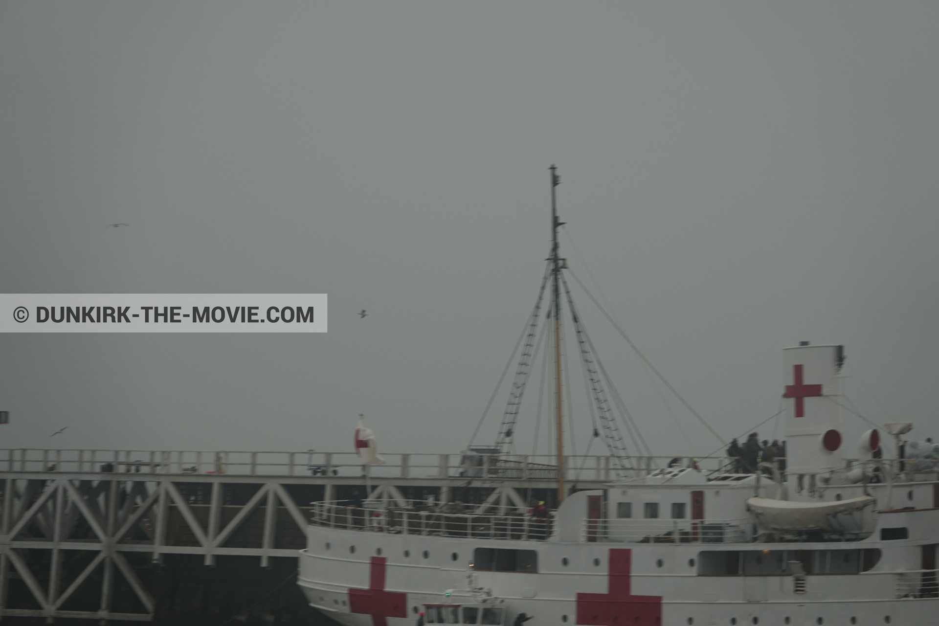 Photo avec ciel gris, jetÃ©e EST, M/S Rogaland,  des dessous du Film Dunkerque de Nolan