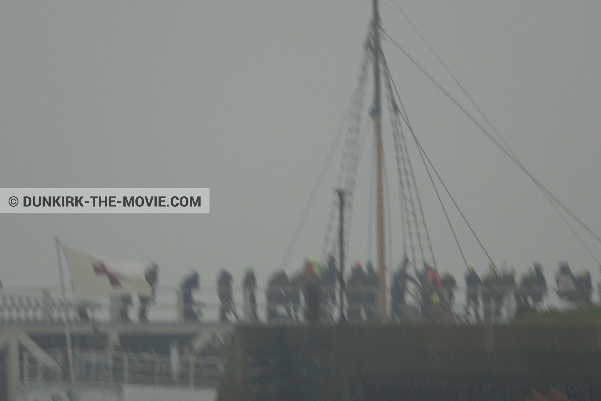 Fotos con cielo gris, muelle del ESTE, M/S Rogaland,  durante el rodaje de la película Dunkerque de Nolan