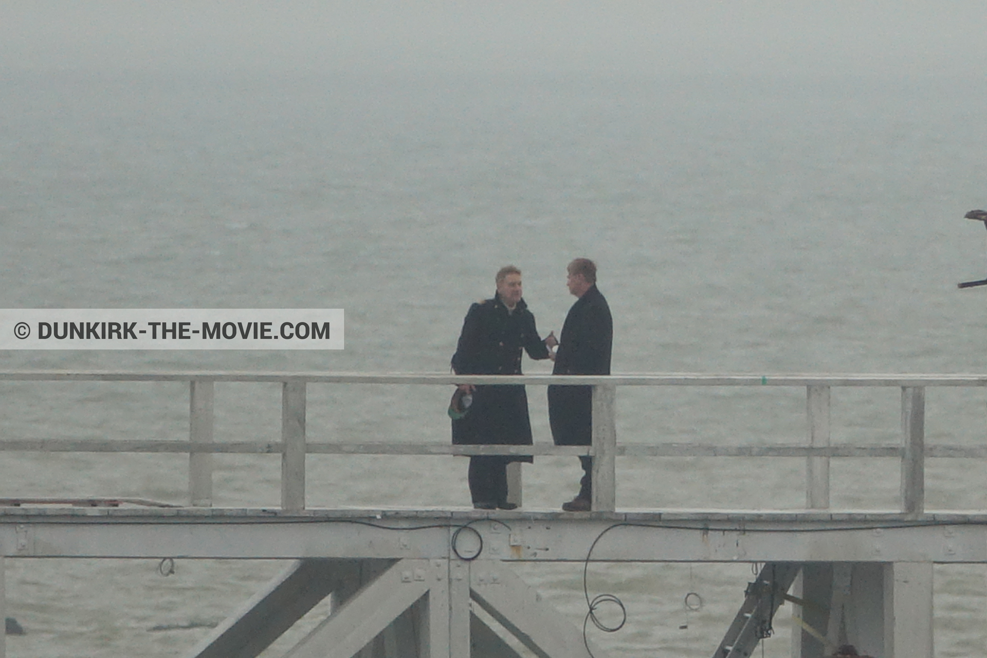 Picture with EST pier, Kenneth Branagh, Christopher Nolan,  from behind the scene of the Dunkirk movie by Nolan