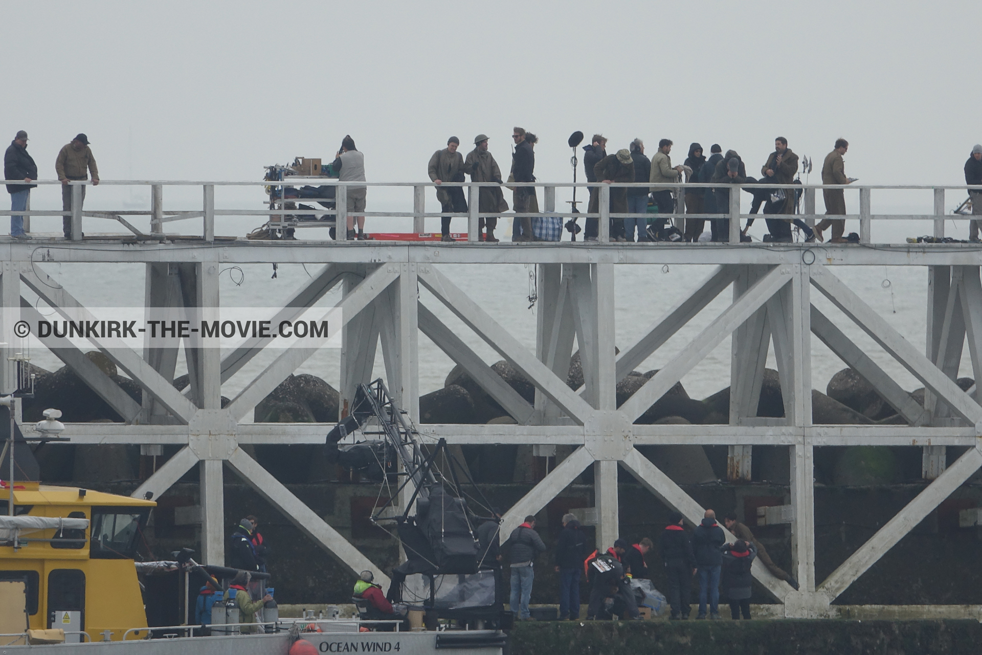 Picture with grey sky, EST pier, Ocean Wind 4, technical team, Nilo Otero,  from behind the scene of the Dunkirk movie by Nolan