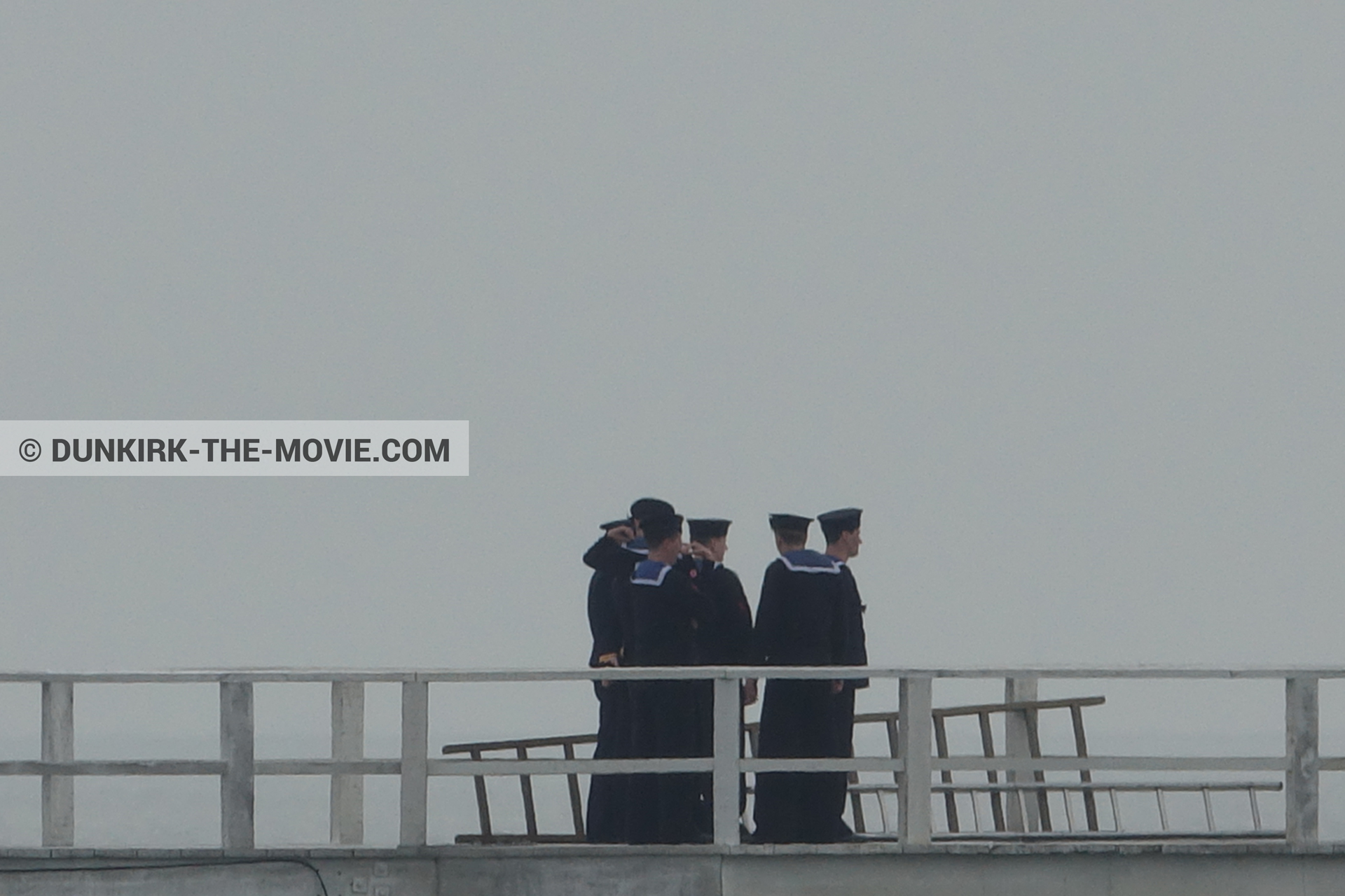 Photo avec figurants, jetÃ©e EST,  des dessous du Film Dunkerque de Nolan