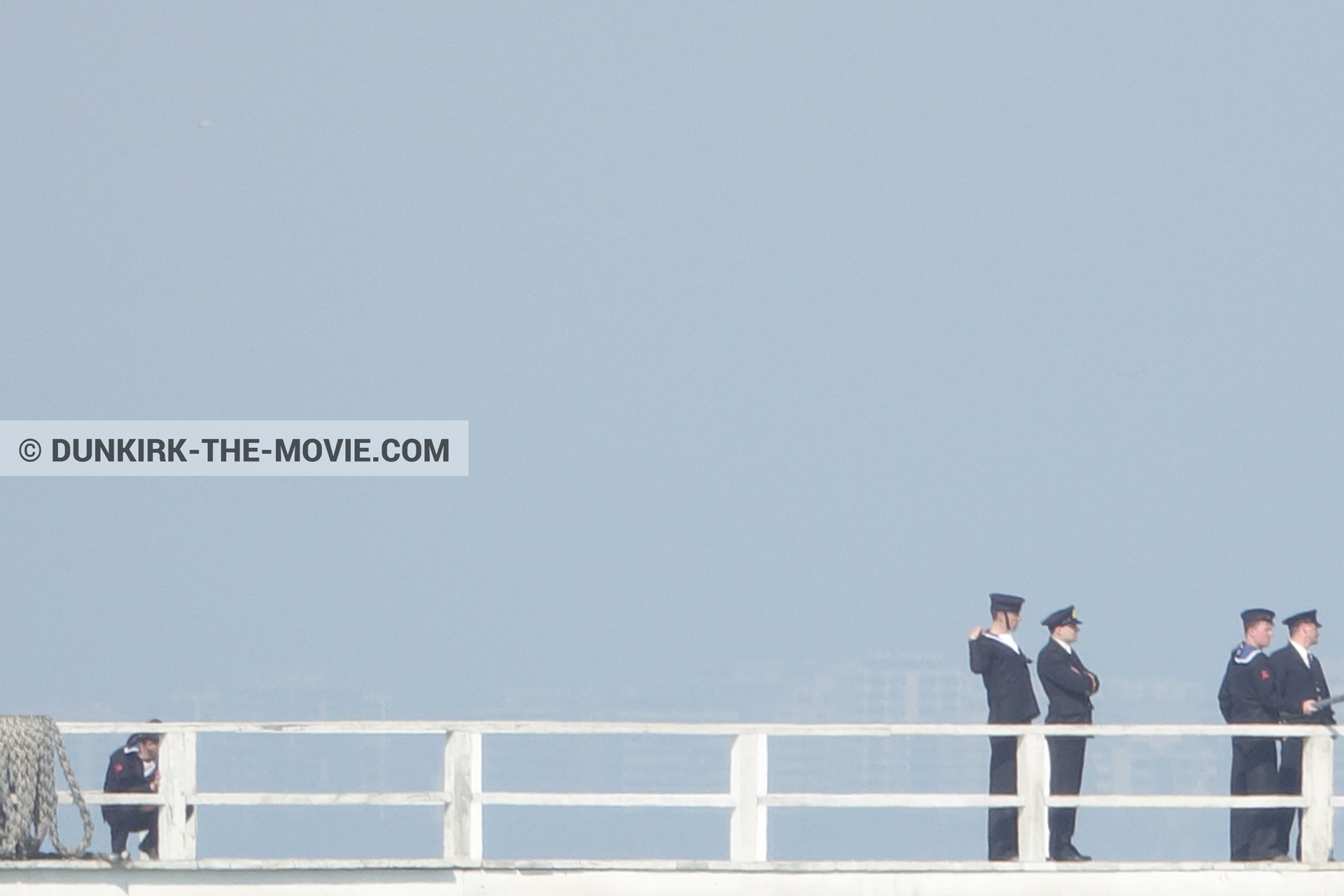 Photo avec figurants, jetÃ©e EST,  des dessous du Film Dunkerque de Nolan