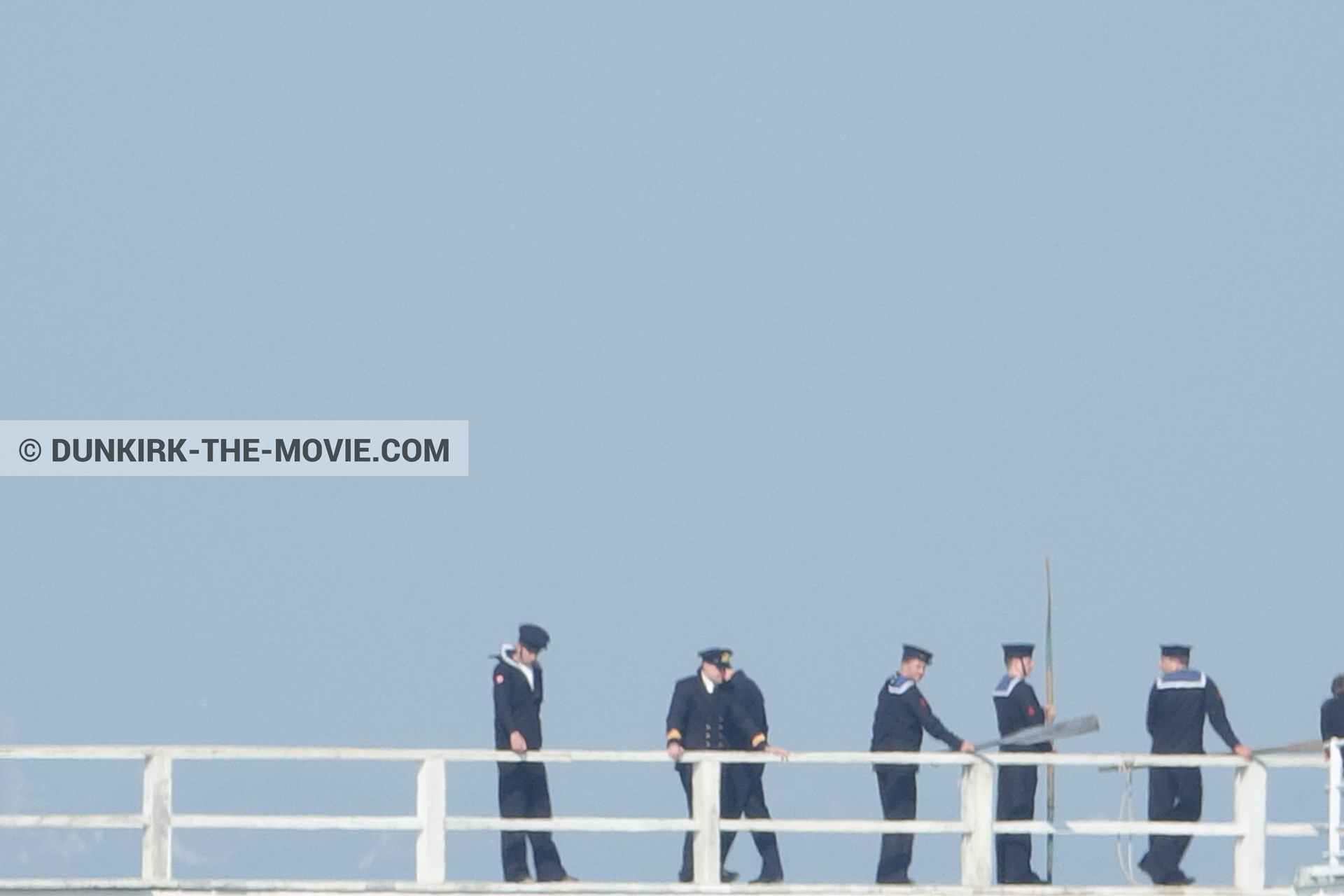 Photo avec figurants, jetÃ©e EST,  des dessous du Film Dunkerque de Nolan