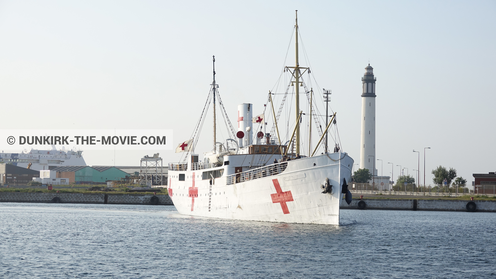 Picture with Dunkirk lighthouse, M/S Rogaland,  from behind the scene of the Dunkirk movie by Nolan