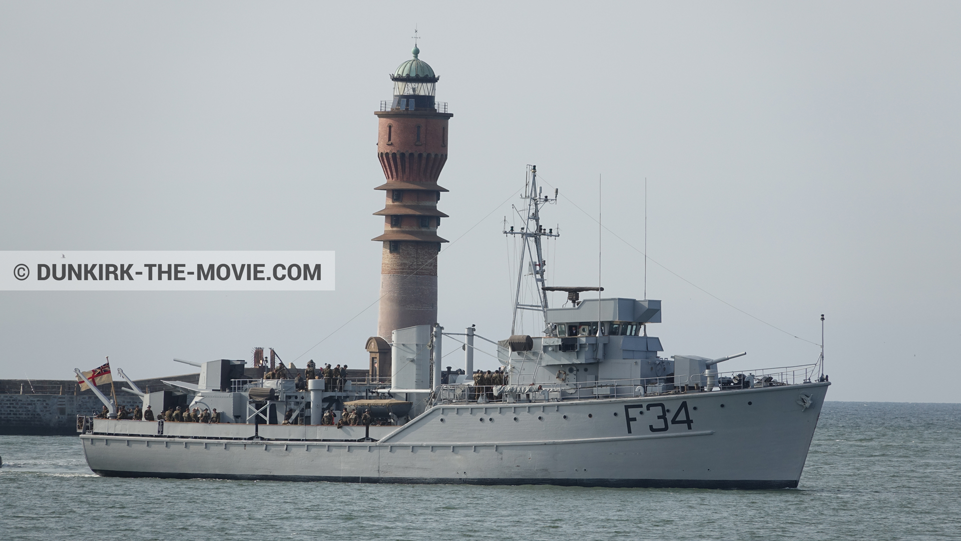 Photo avec F34 - Hr.Ms. Sittard, figurants, phare de St Pol sur Mer,  des dessous du Film Dunkerque de Nolan