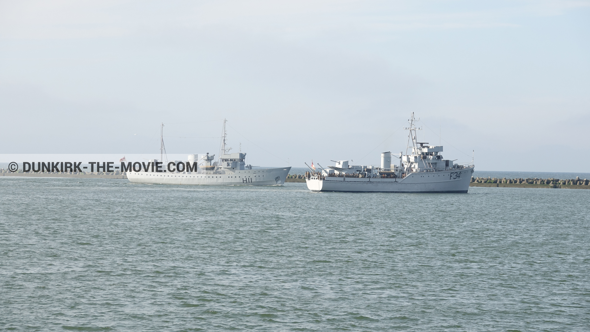 Photo avec F34 - Hr.Ms. Sittard, H11 - MLV Castor, mer calme,  des dessous du Film Dunkerque de Nolan