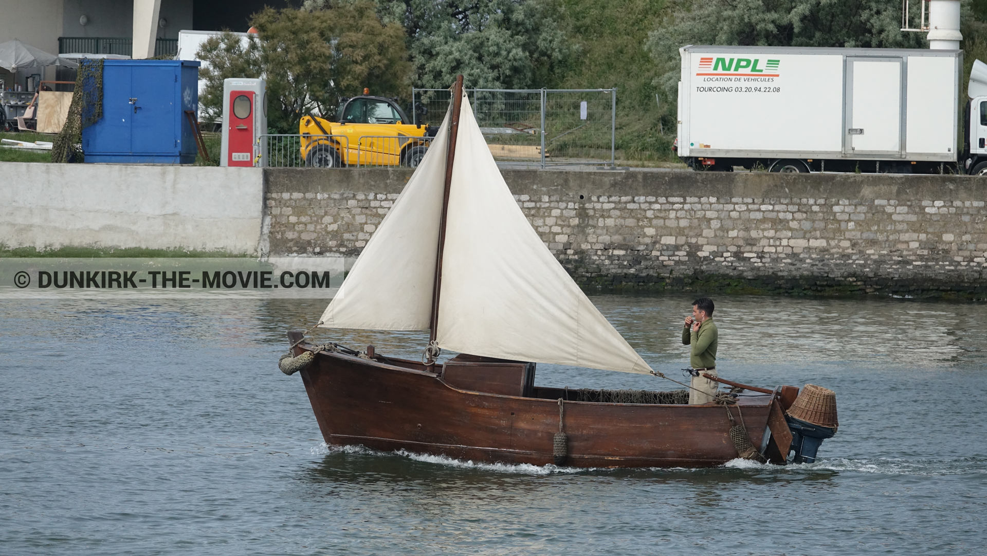 Photo avec bateau,  des dessous du Film Dunkerque de Nolan