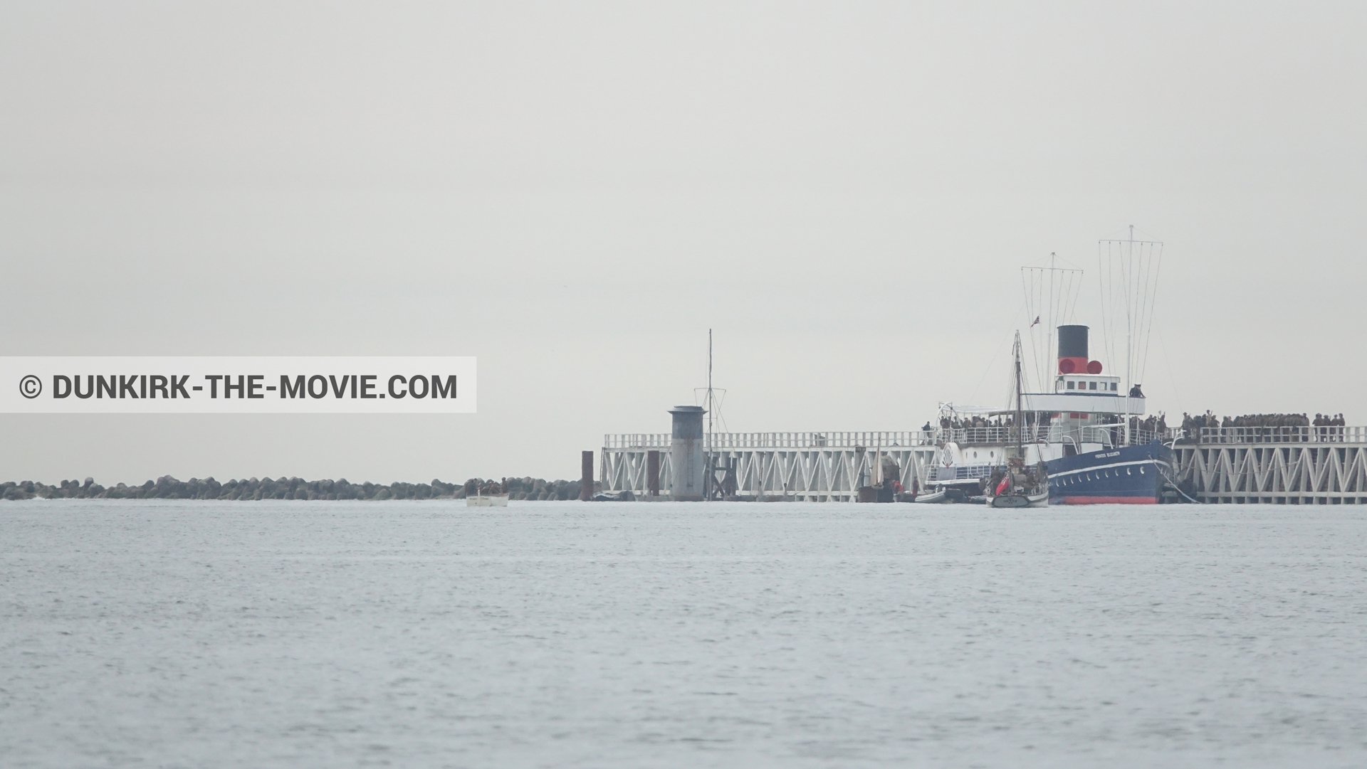Picture with grey sky, EST pier, Princess Elizabeth,  from behind the scene of the Dunkirk movie by Nolan