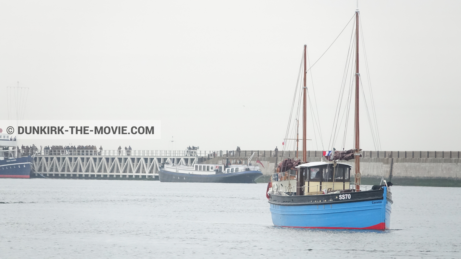 Picture with boat, EST pier,  from behind the scene of the Dunkirk movie by Nolan