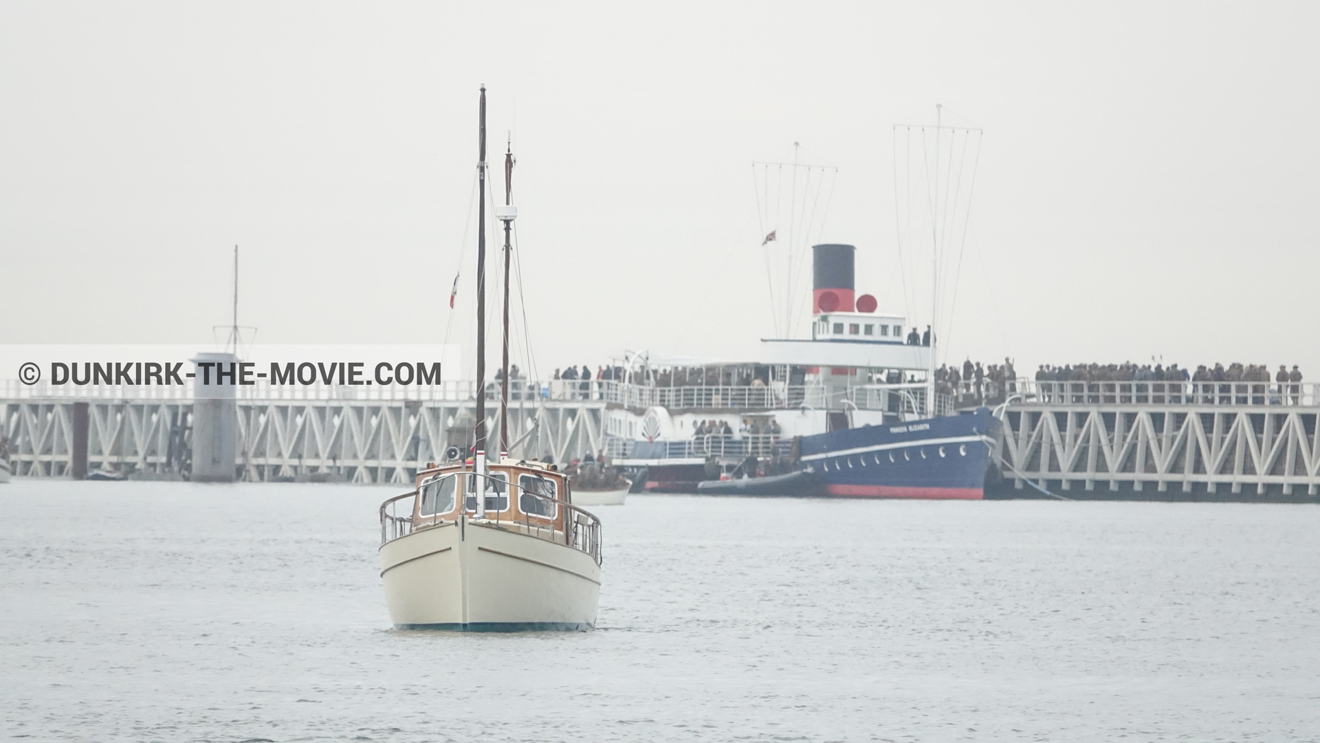 Picture with boat, EST pier, Princess Elizabeth,  from behind the scene of the Dunkirk movie by Nolan