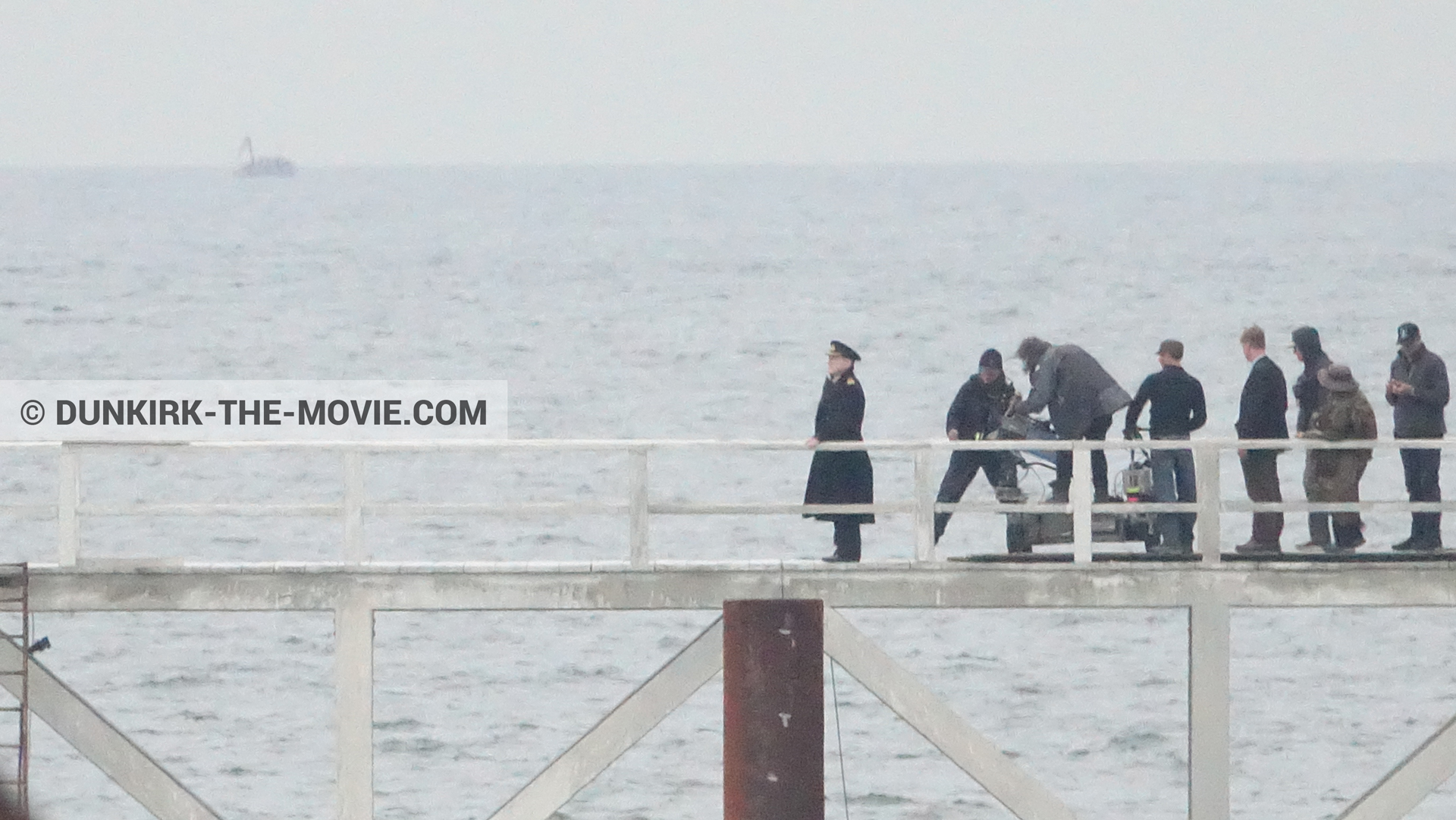 Picture with Hoyte van Hoytema, EST pier, Kenneth Branagh, Christopher Nolan,  from behind the scene of the Dunkirk movie by Nolan