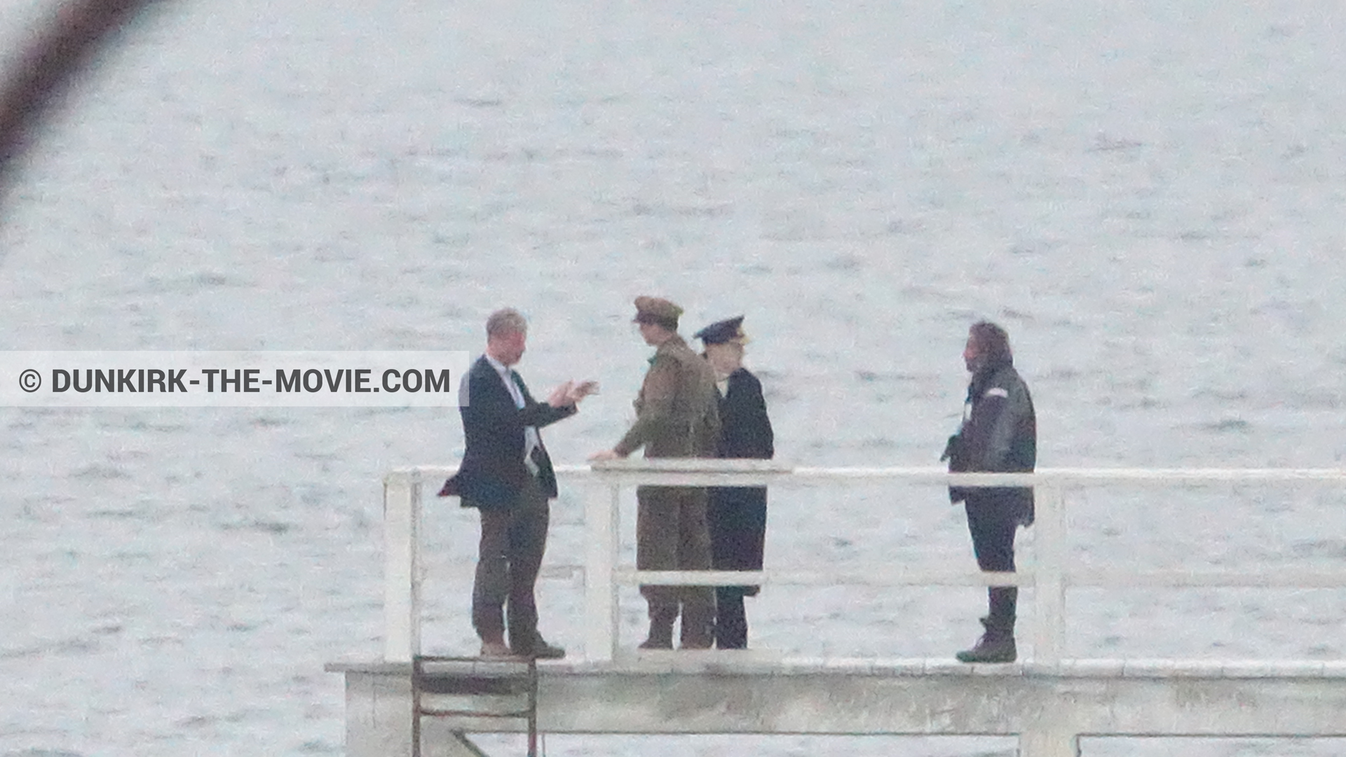 Picture with actor, Hoyte van Hoytema, EST pier, Kenneth Branagh, Christopher Nolan,  from behind the scene of the Dunkirk movie by Nolan