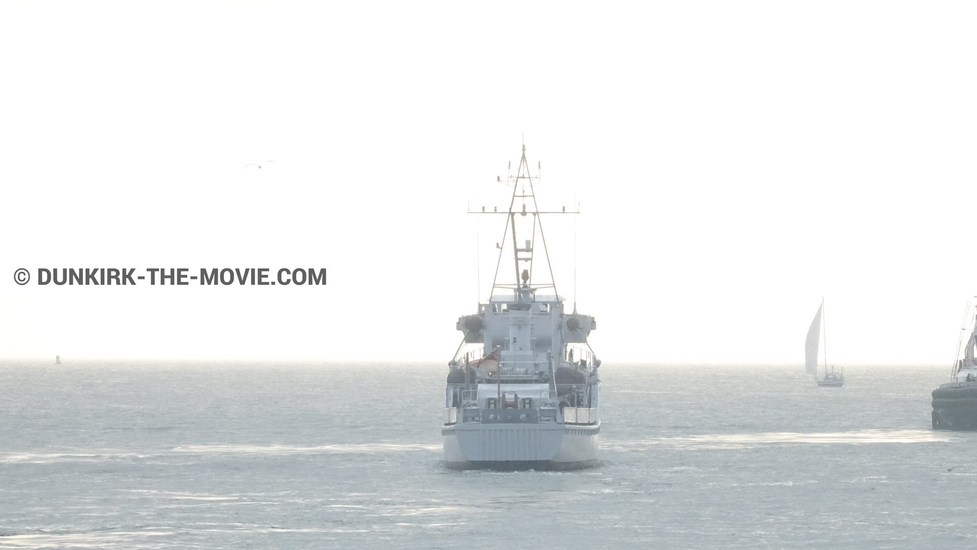 Fotos con barco,  durante el rodaje de la película Dunkerque de Nolan