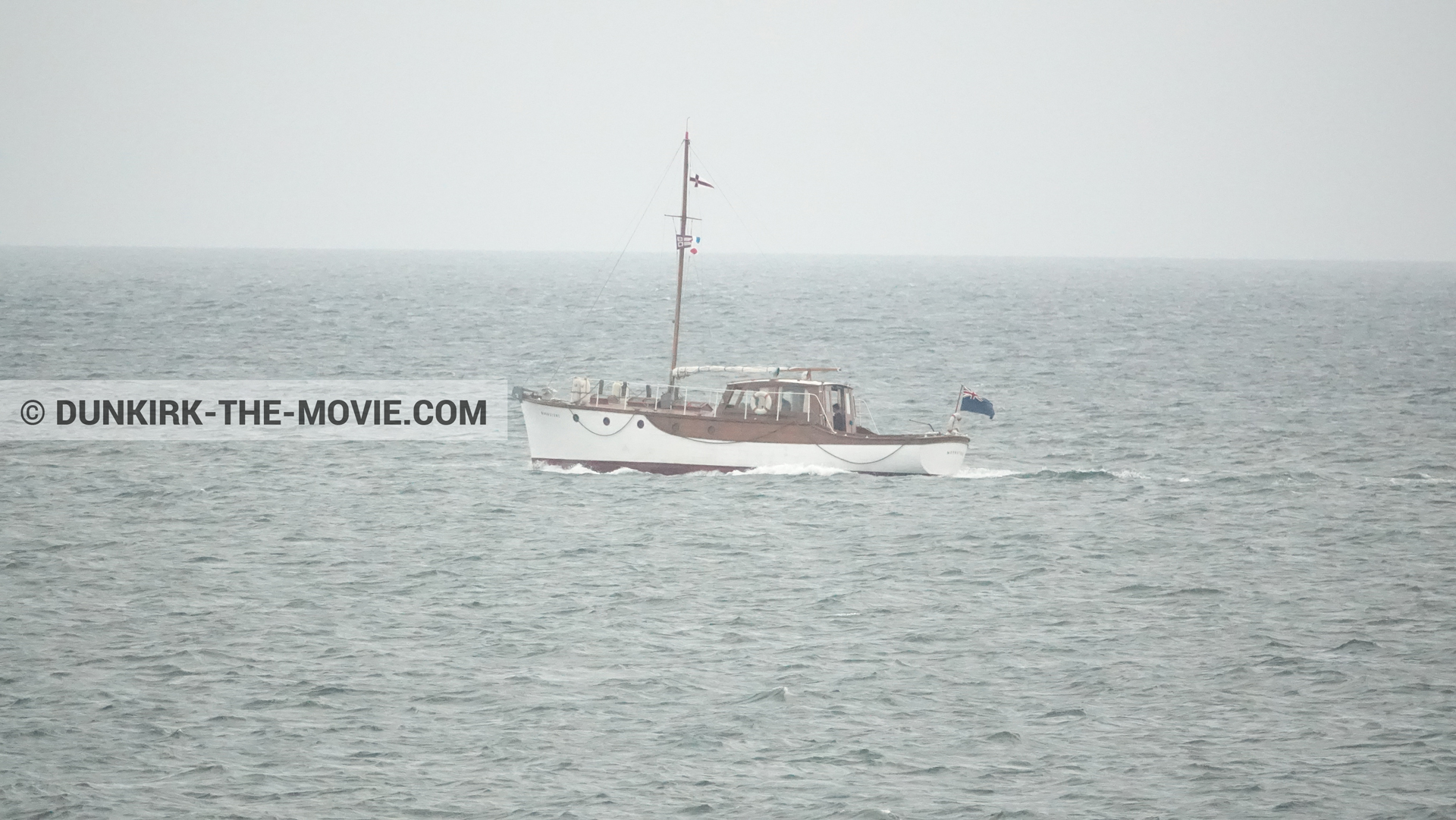 Fotos con barco, Moonstone,  durante el rodaje de la película Dunkerque de Nolan