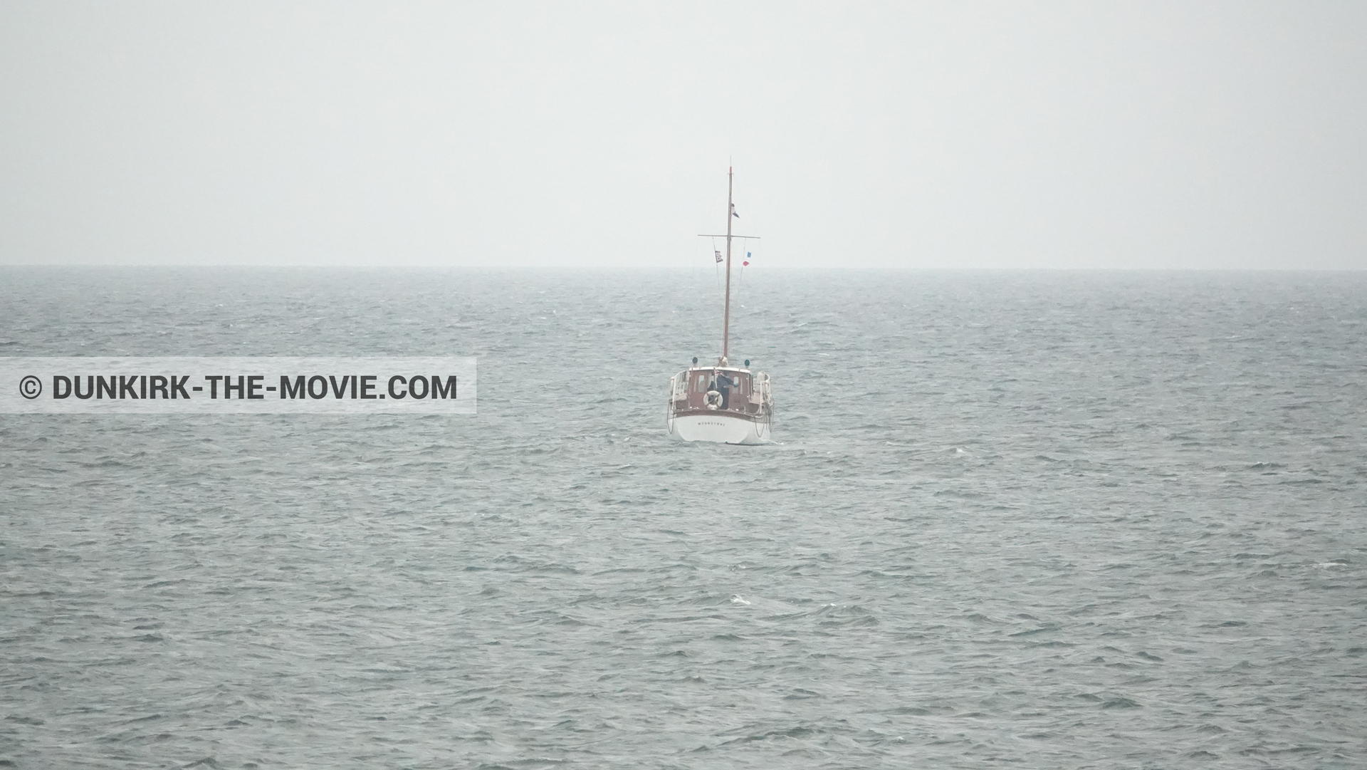 Picture with boat, Moonstone,  from behind the scene of the Dunkirk movie by Nolan