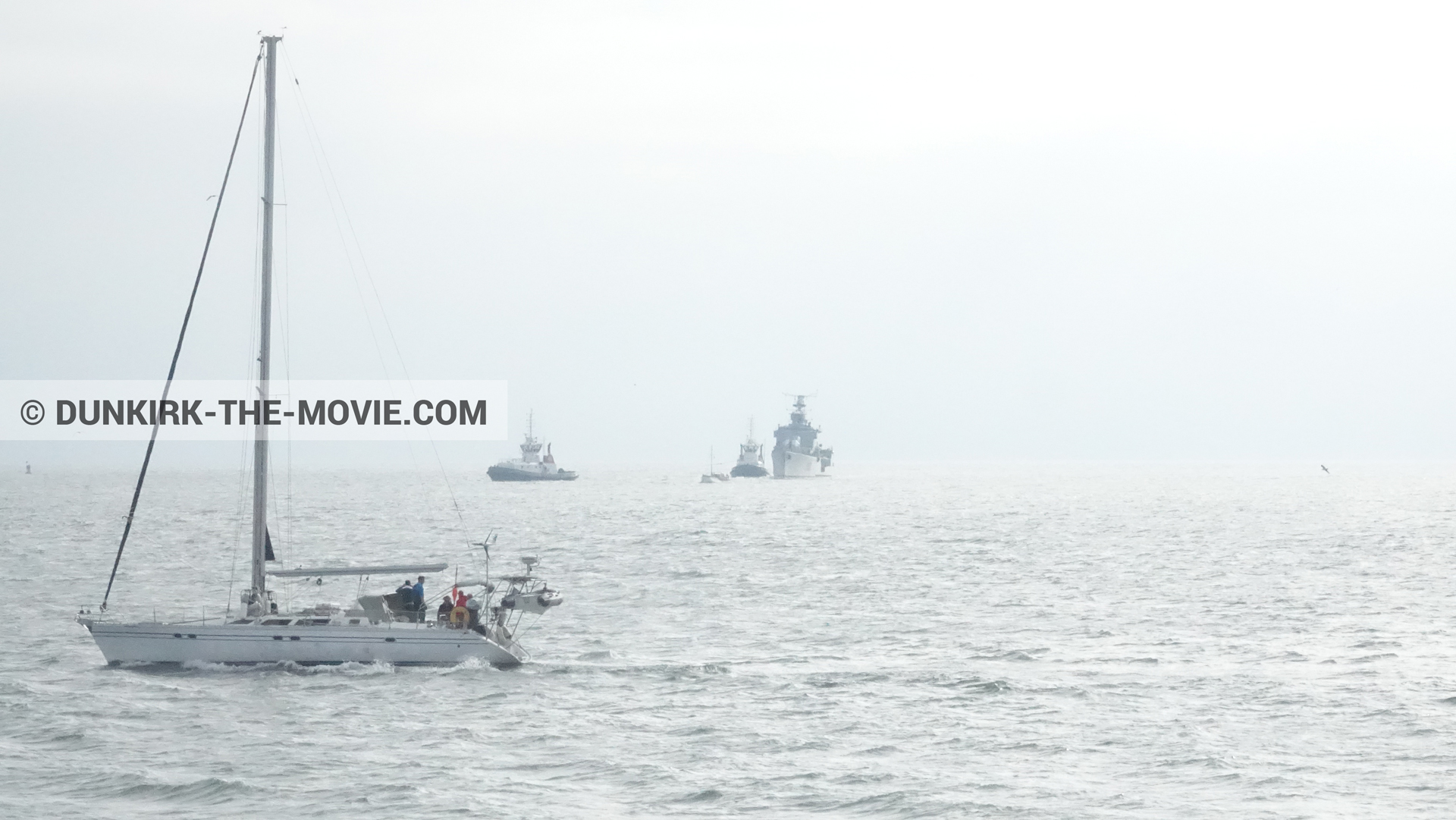 Photo avec bateau,  des dessous du Film Dunkerque de Nolan