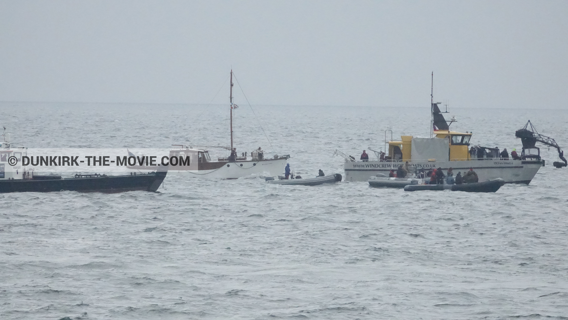 Photo avec bateau, Ocean Wind 4, Moonstone,  des dessous du Film Dunkerque de Nolan