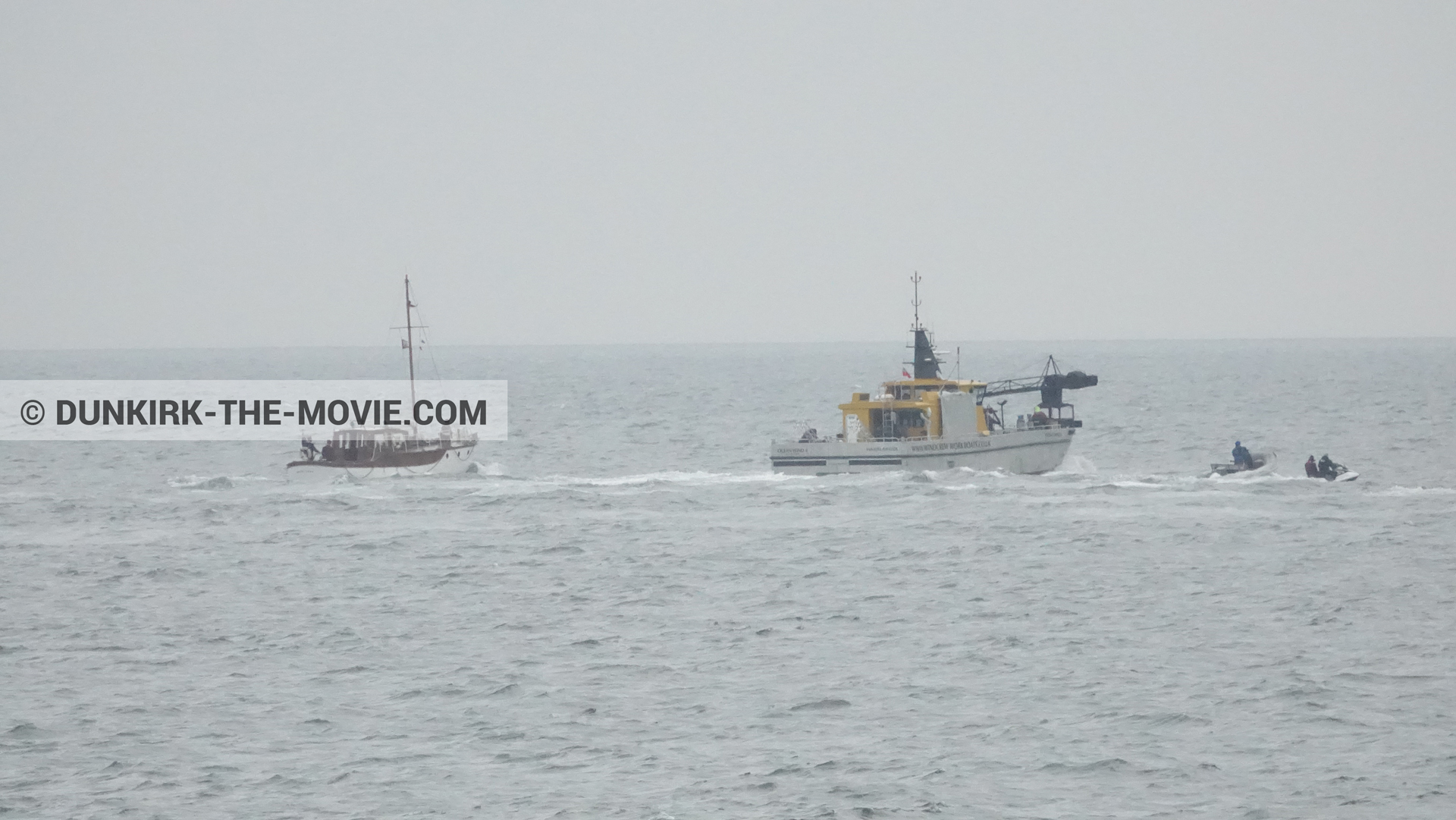 Fotos con barco, Ocean Wind 4, Moonstone,  durante el rodaje de la película Dunkerque de Nolan
