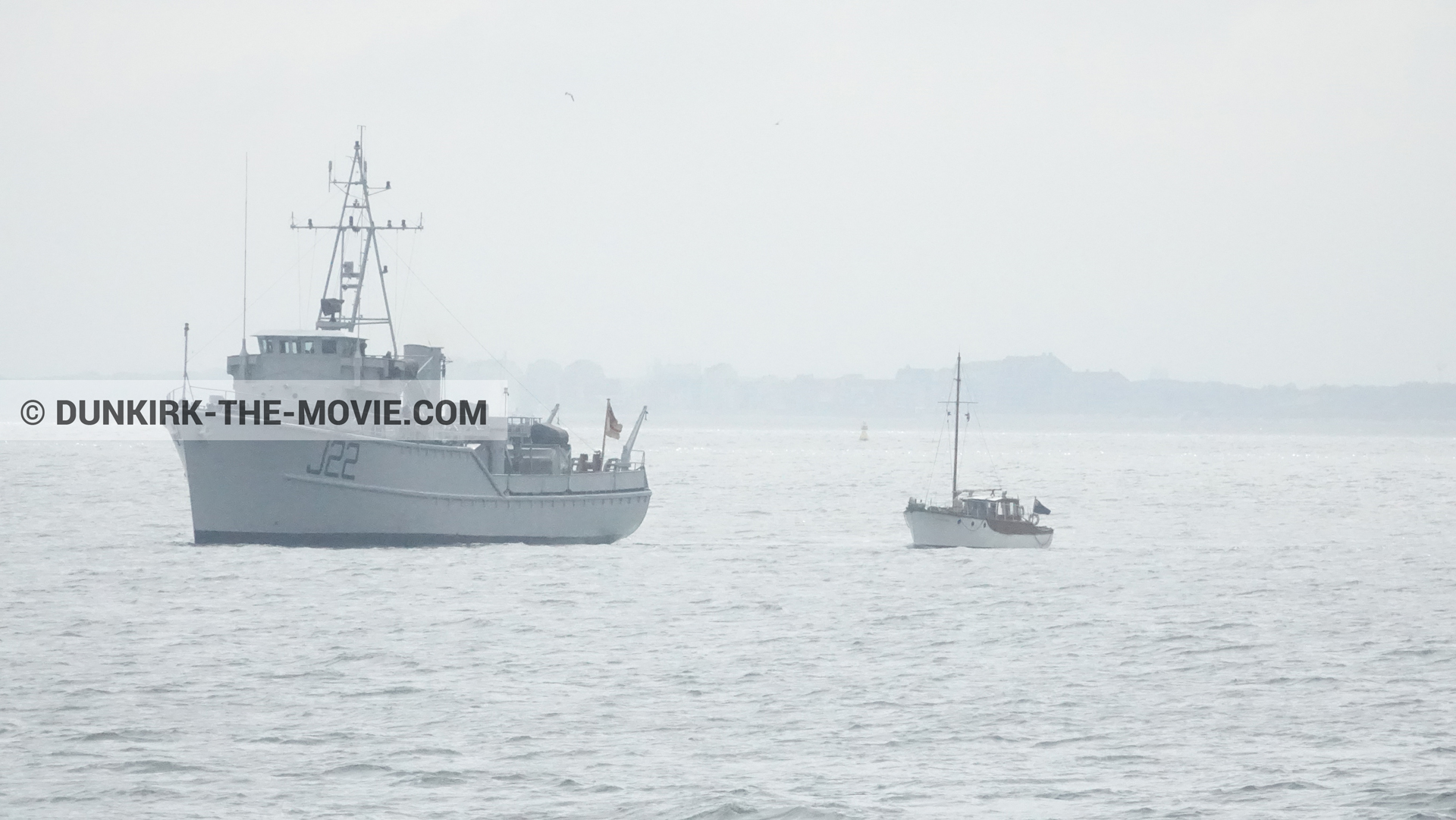 Photo avec bateau,  des dessous du Film Dunkerque de Nolan