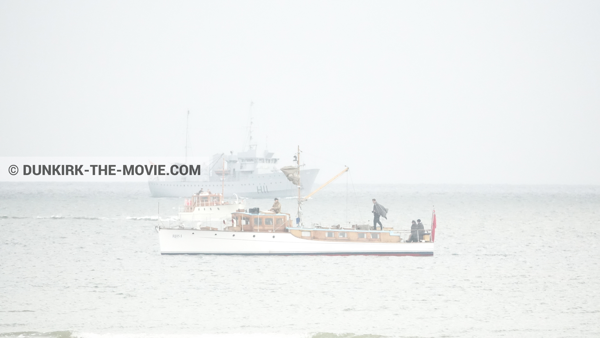 Photo avec bateau,  des dessous du Film Dunkerque de Nolan