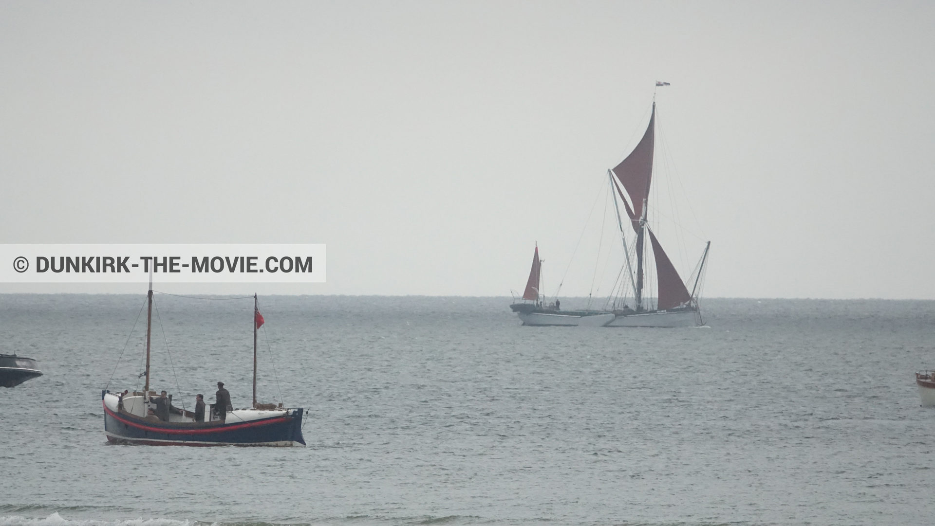 Photo avec bateau, canot de sauvetage Henry Finlay, Xylonite,  des dessous du Film Dunkerque de Nolan