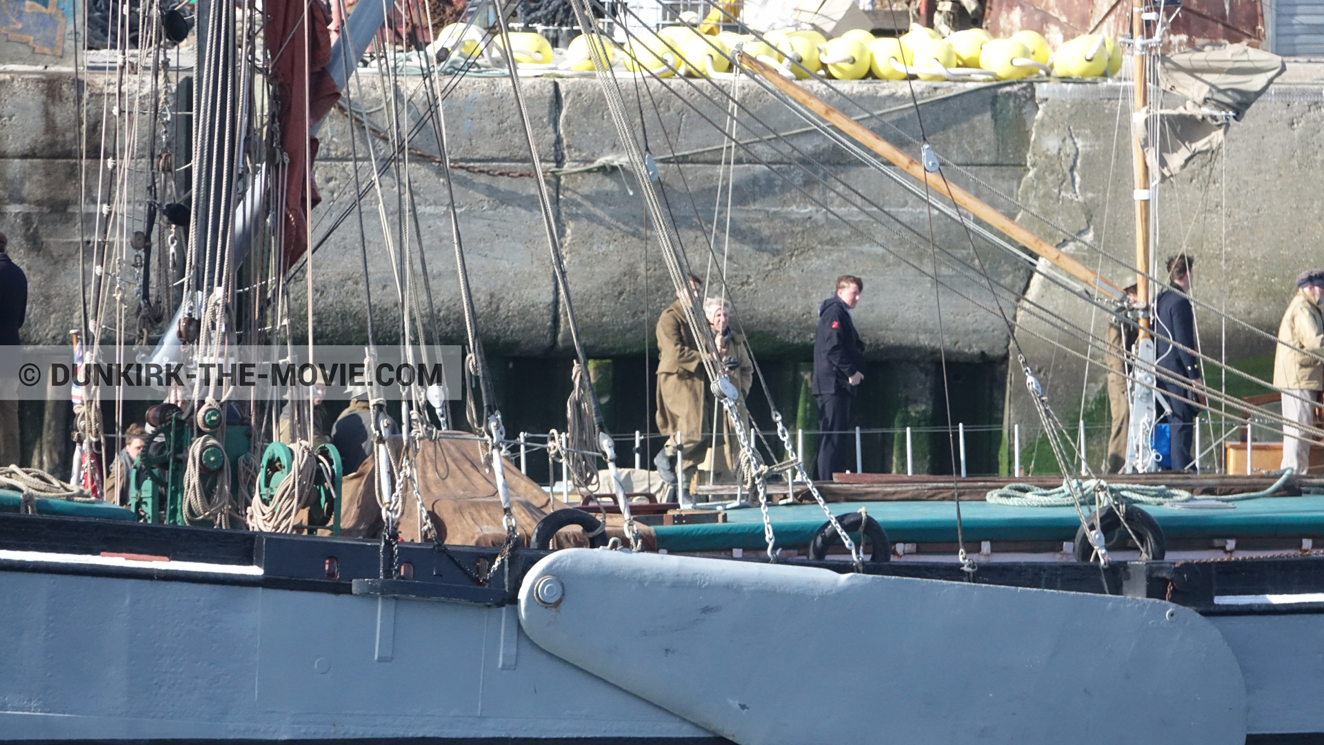 Photo avec bateau,  des dessous du Film Dunkerque de Nolan