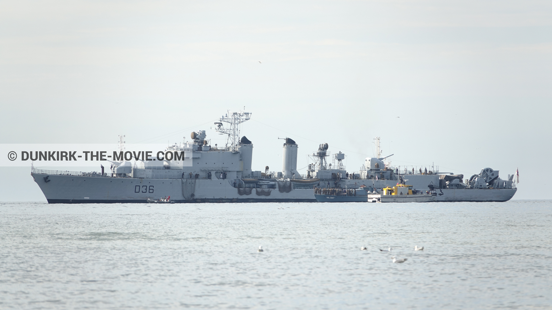 Fotos con HMS Medusa - ML1387, Maillé-Brézé - D36 - D54, Ocean Wind 4,  durante el rodaje de la película Dunkerque de Nolan