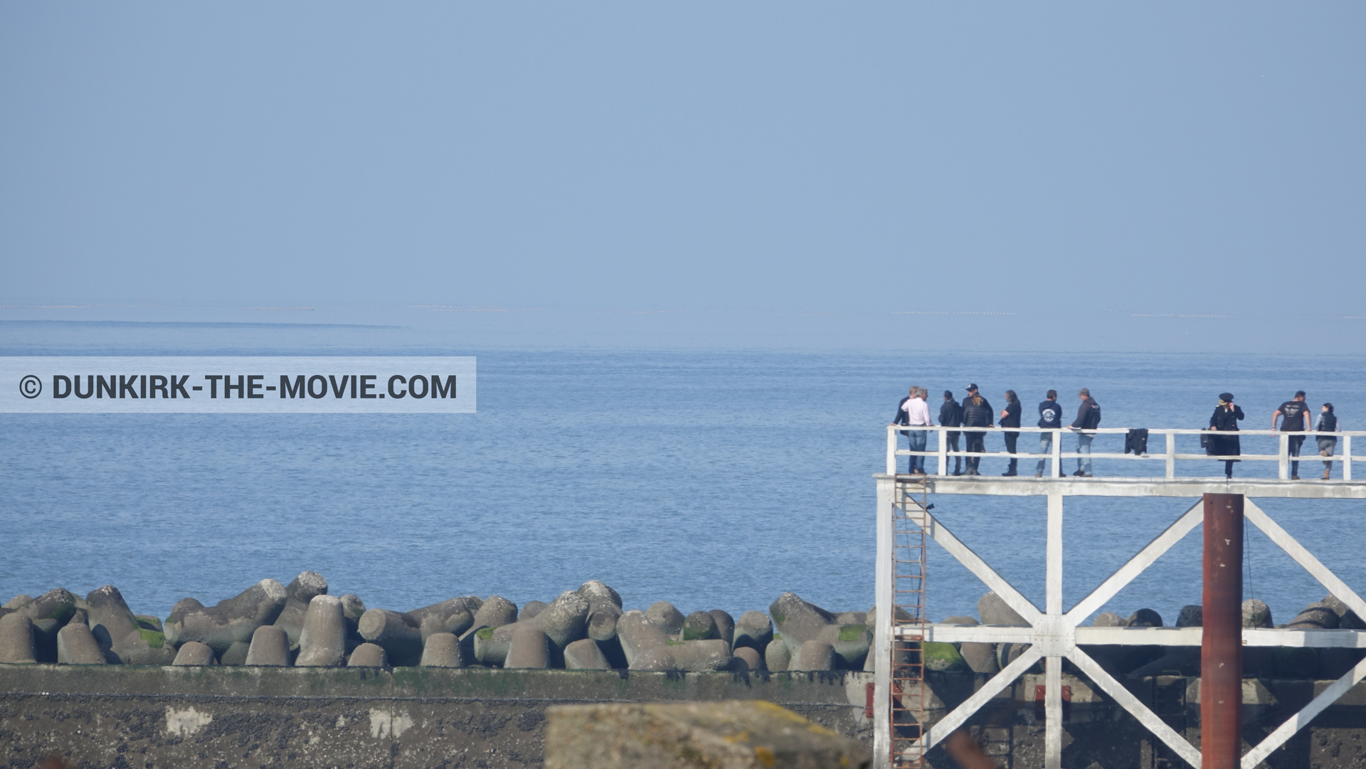 Fotos con Hoyte van Hoytema, muelle del ESTE, Christopher Nolan, equipo técnica,  durante el rodaje de la película Dunkerque de Nolan