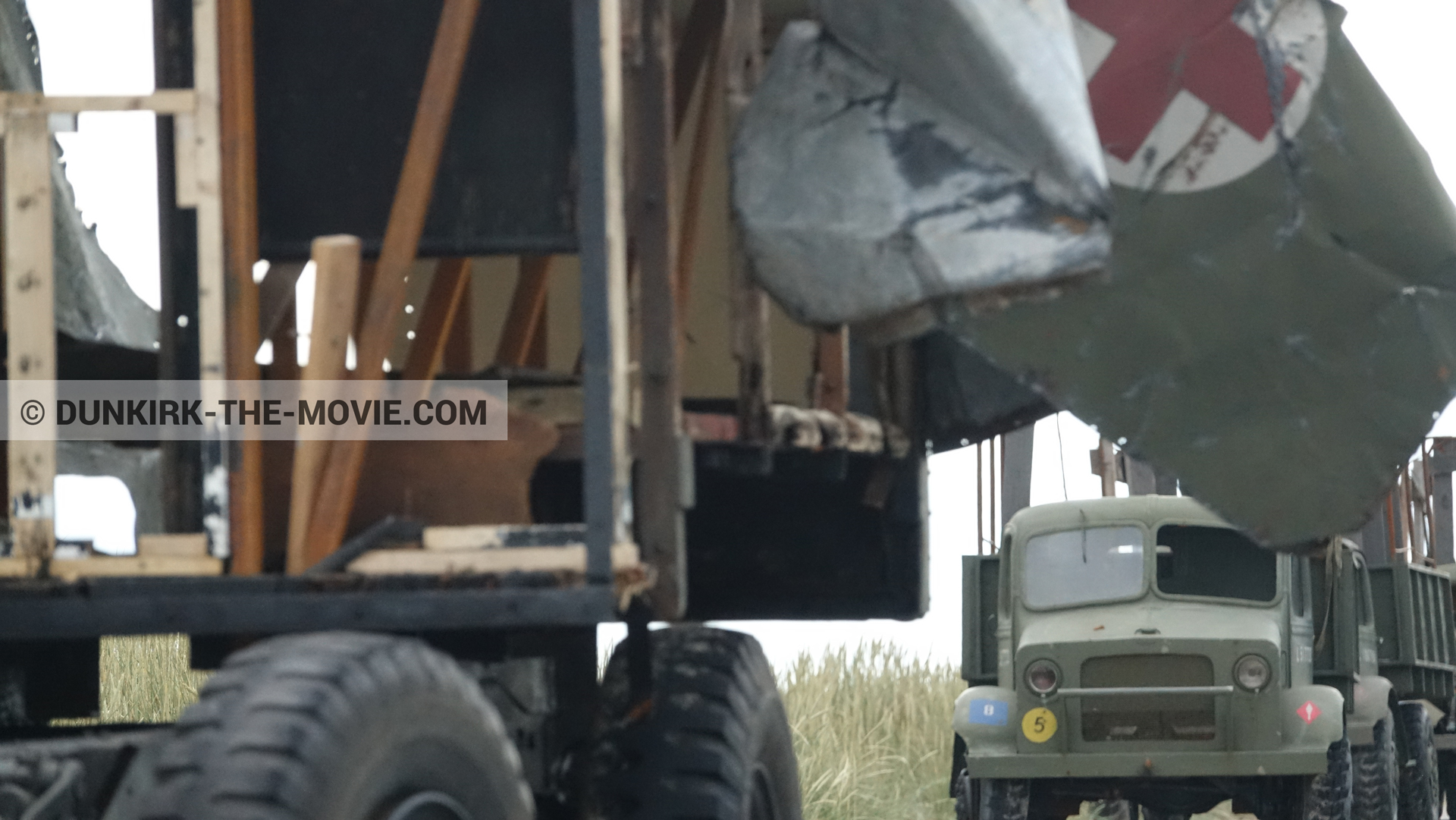 Fotos con camion,  durante el rodaje de la película Dunkerque de Nolan