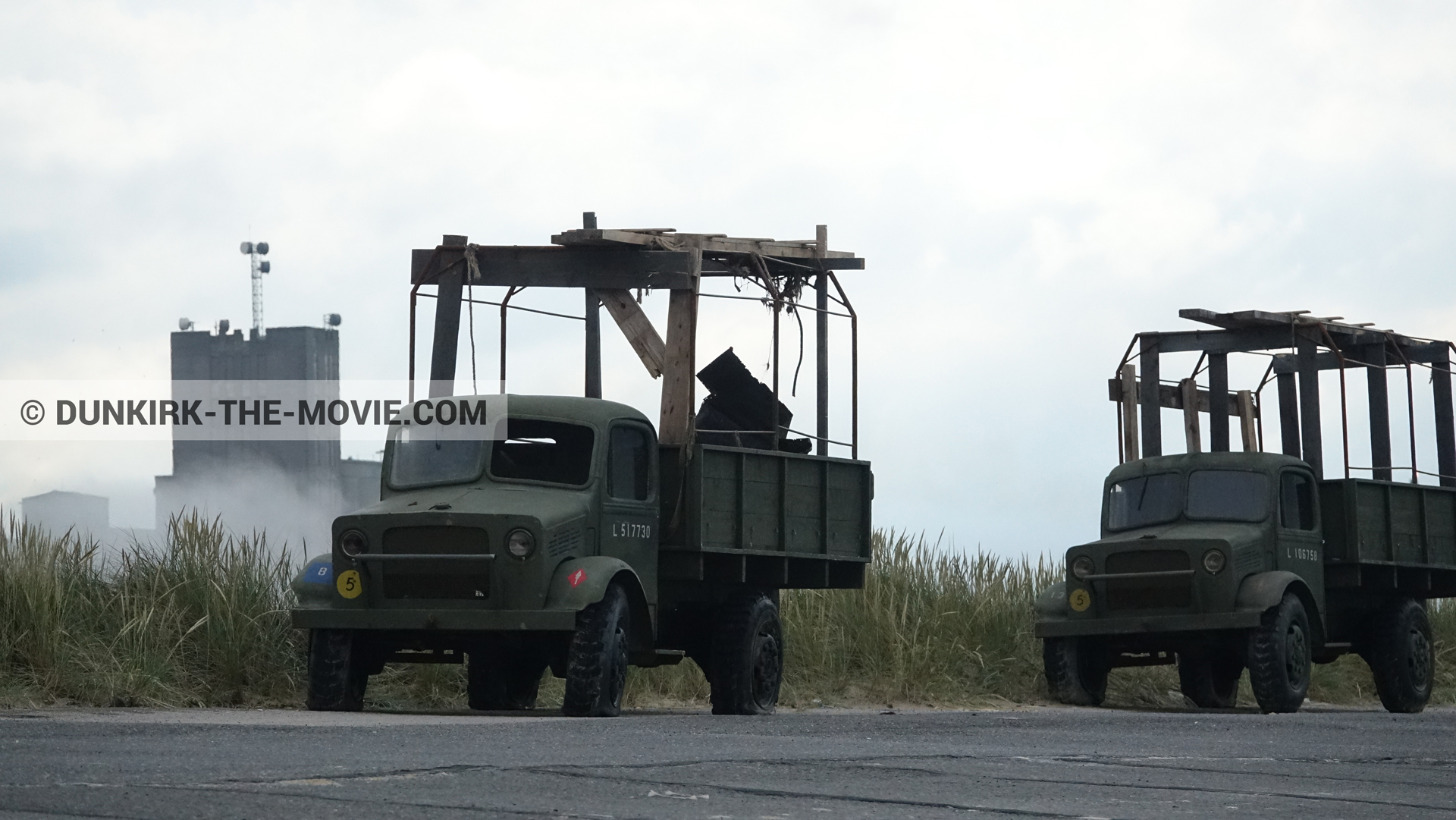 Picture with truck,  from behind the scene of the Dunkirk movie by Nolan