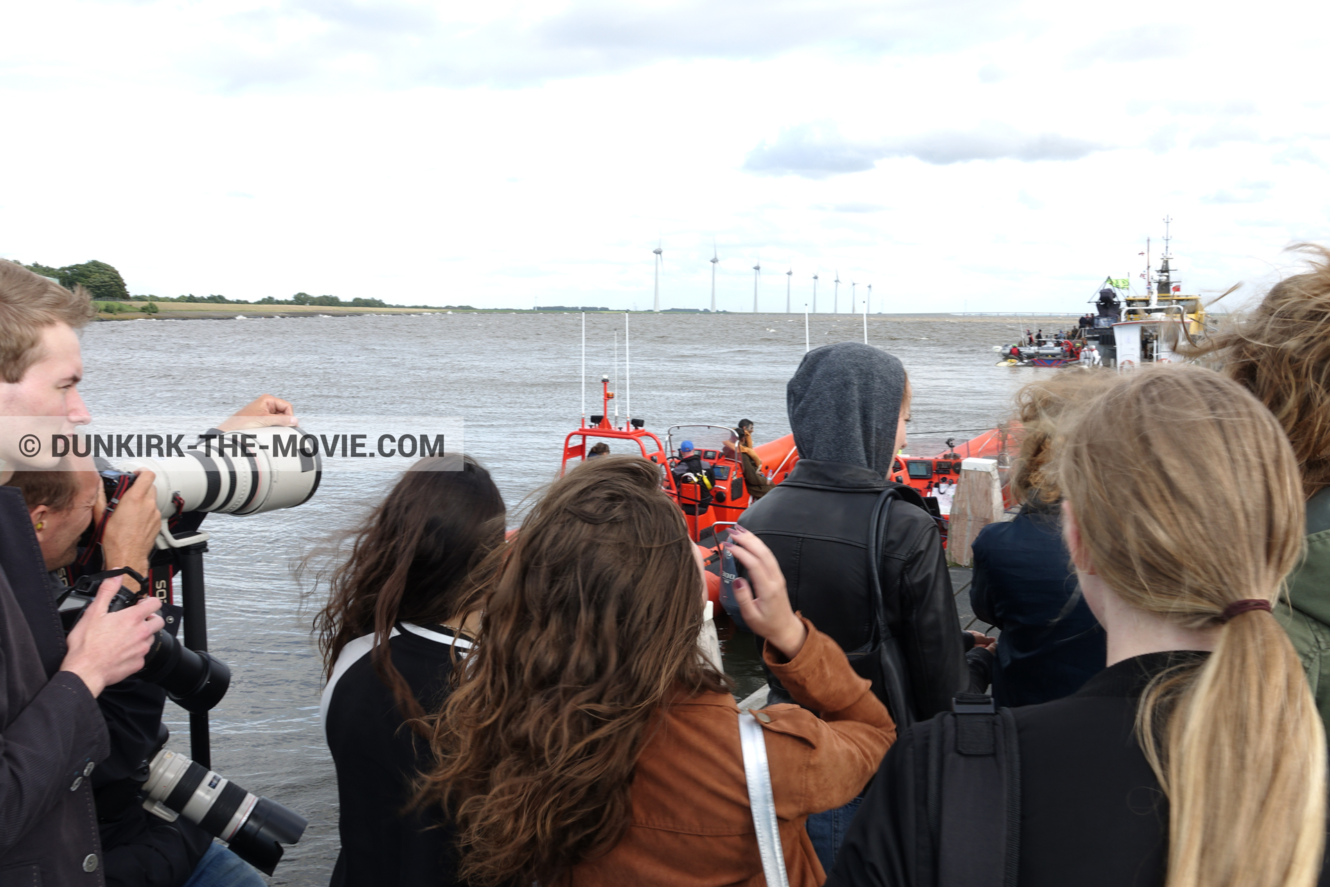 Fotos con Ocean Wind 4, equipo técnica,  durante el rodaje de la película Dunkerque de Nolan