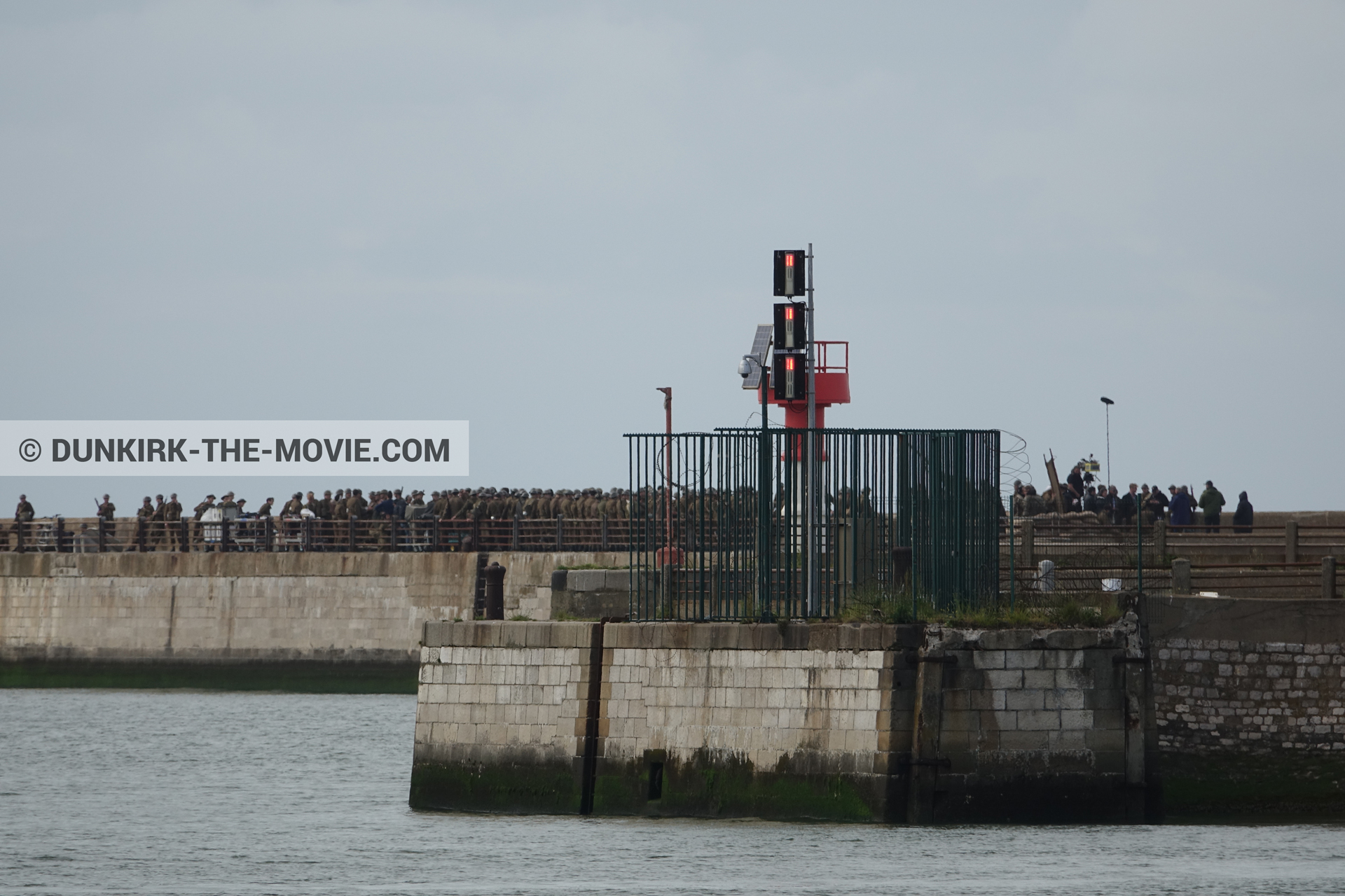 Picture with IMAX camera, supernumeraries, EST pier,  from behind the scene of the Dunkirk movie by Nolan