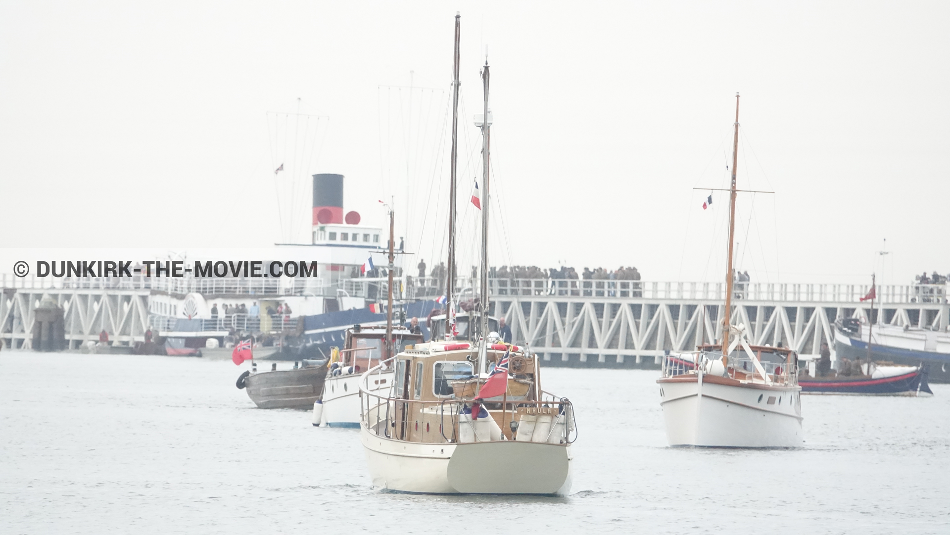 Photo avec bateau, jetée EST, Princess Elizabeth,  des dessous du Film Dunkerque de Nolan