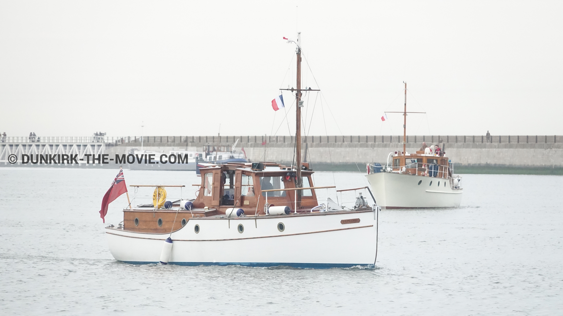 Picture with boat, EST pier,  from behind the scene of the Dunkirk movie by Nolan