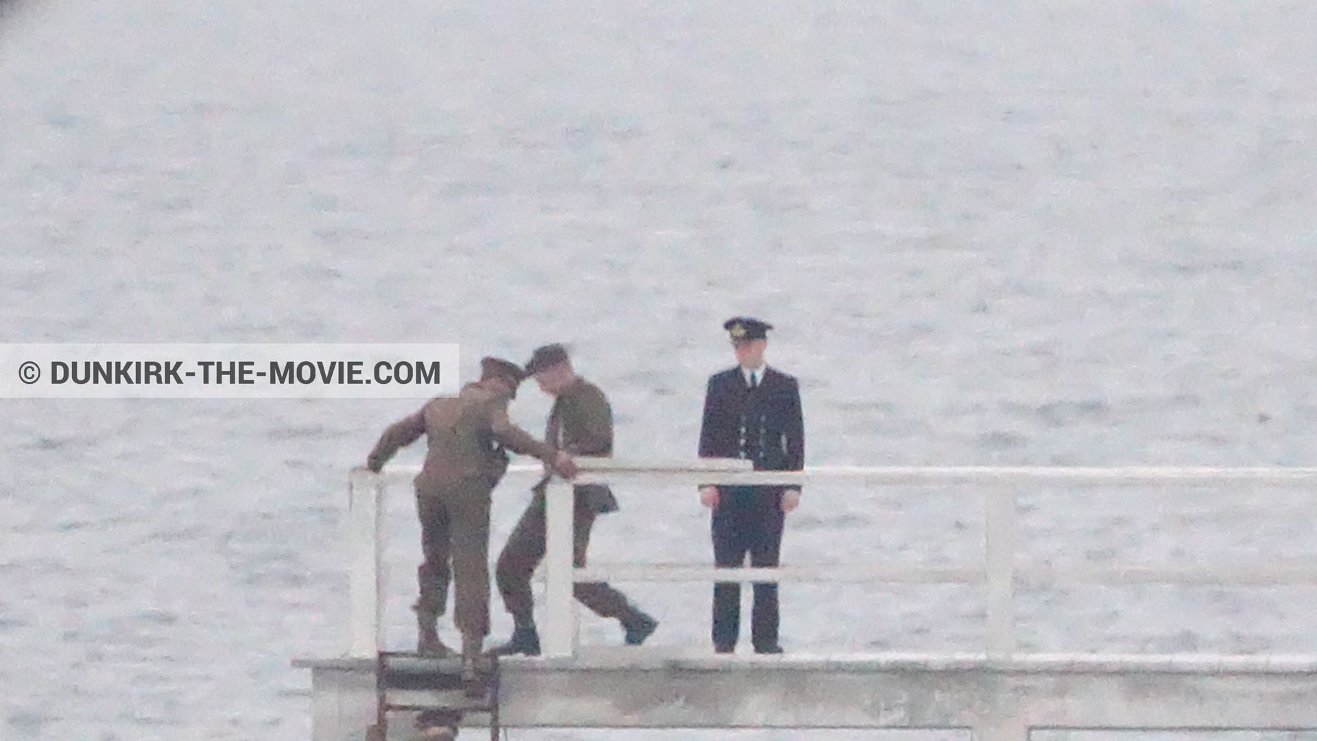 Fotos con actor, muelle del ESTE,  durante el rodaje de la película Dunkerque de Nolan