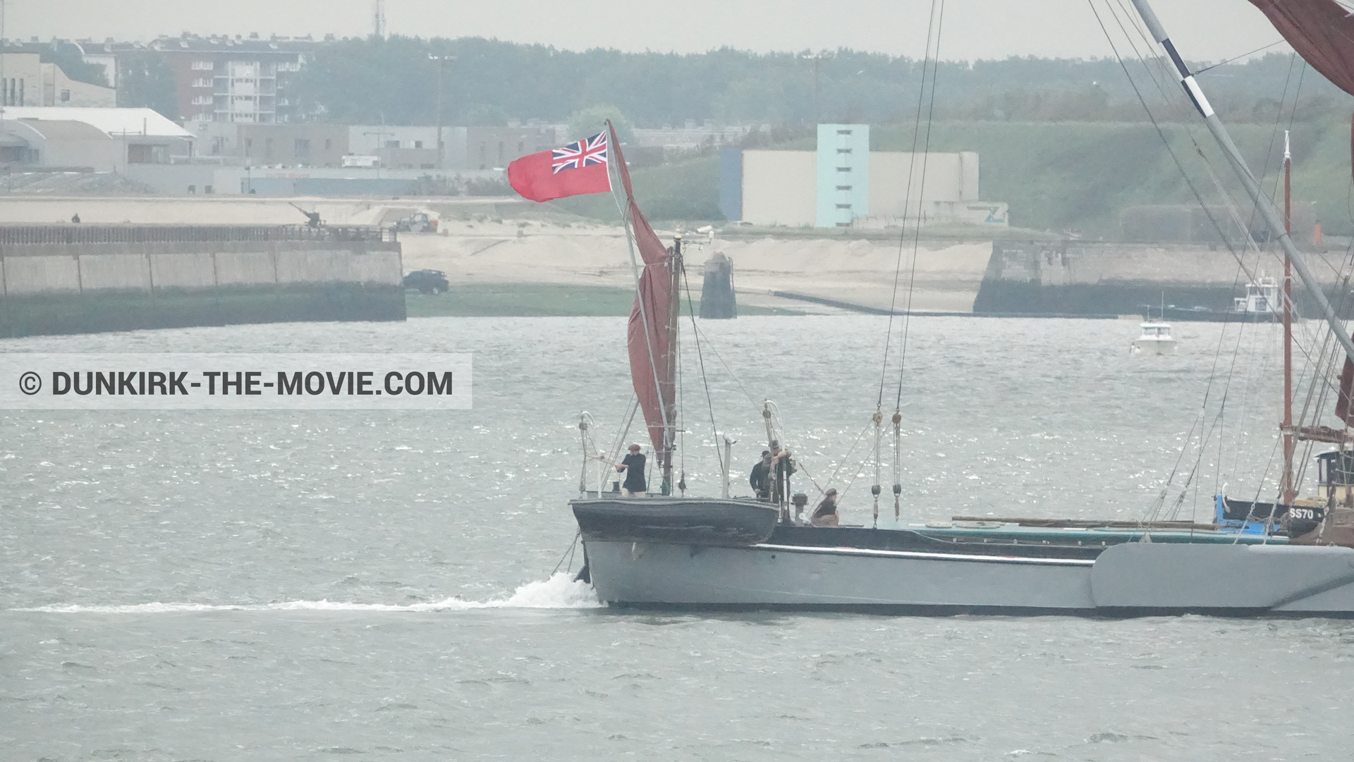 Picture with boat, Xylonite,  from behind the scene of the Dunkirk movie by Nolan