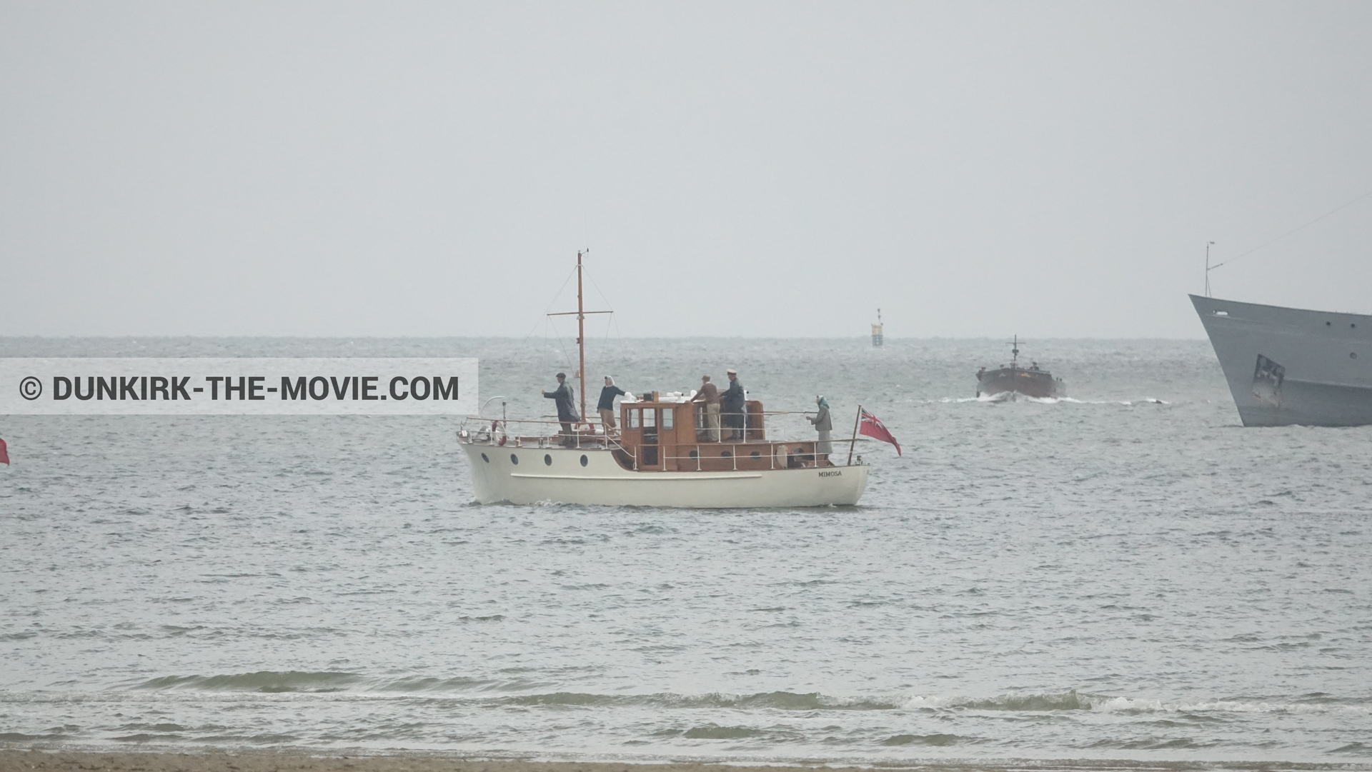 Fotos con barco, H11 - MLV Castor, playa,  durante el rodaje de la película Dunkerque de Nolan