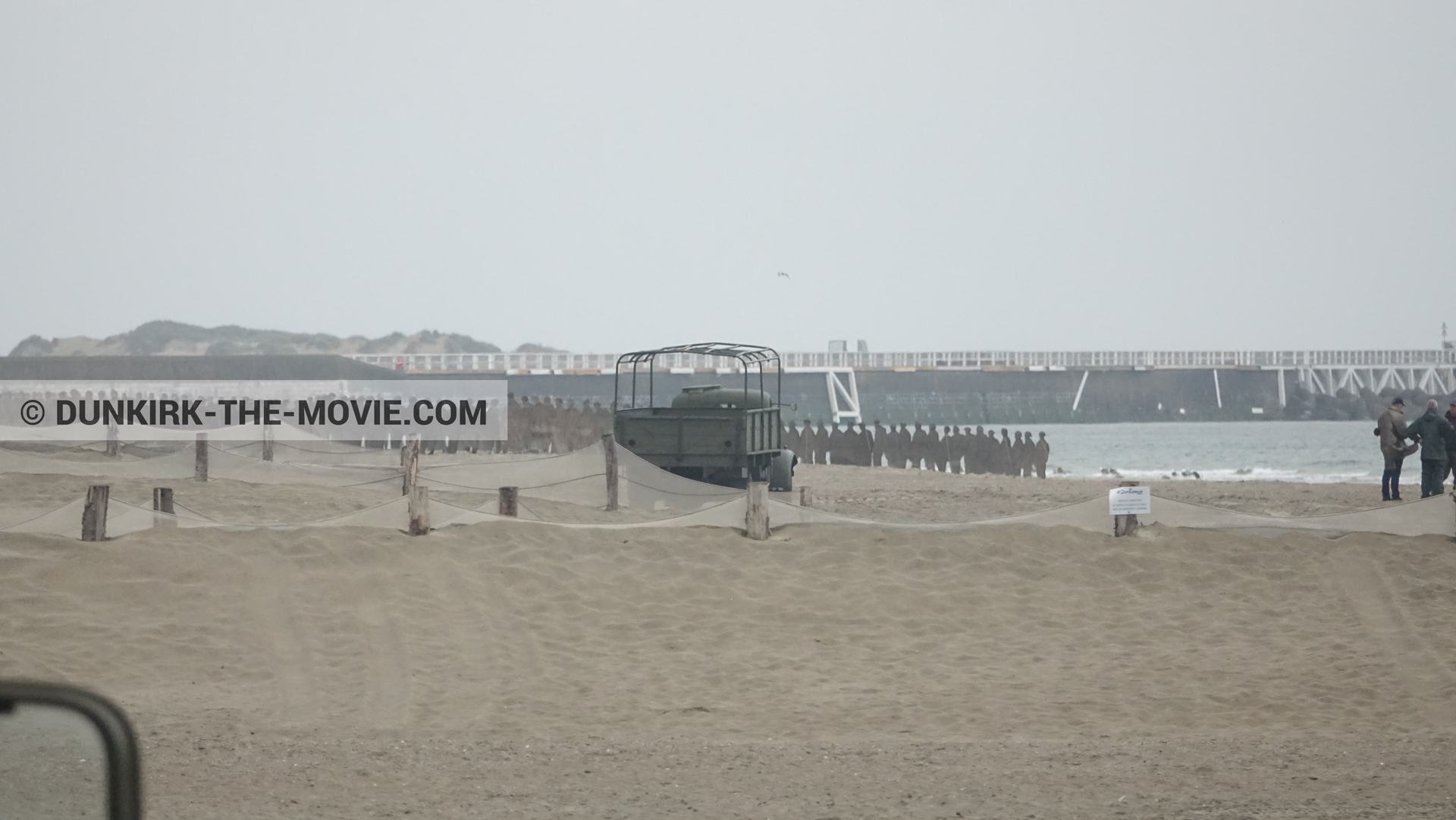 Picture with beach,  from behind the scene of the Dunkirk movie by Nolan