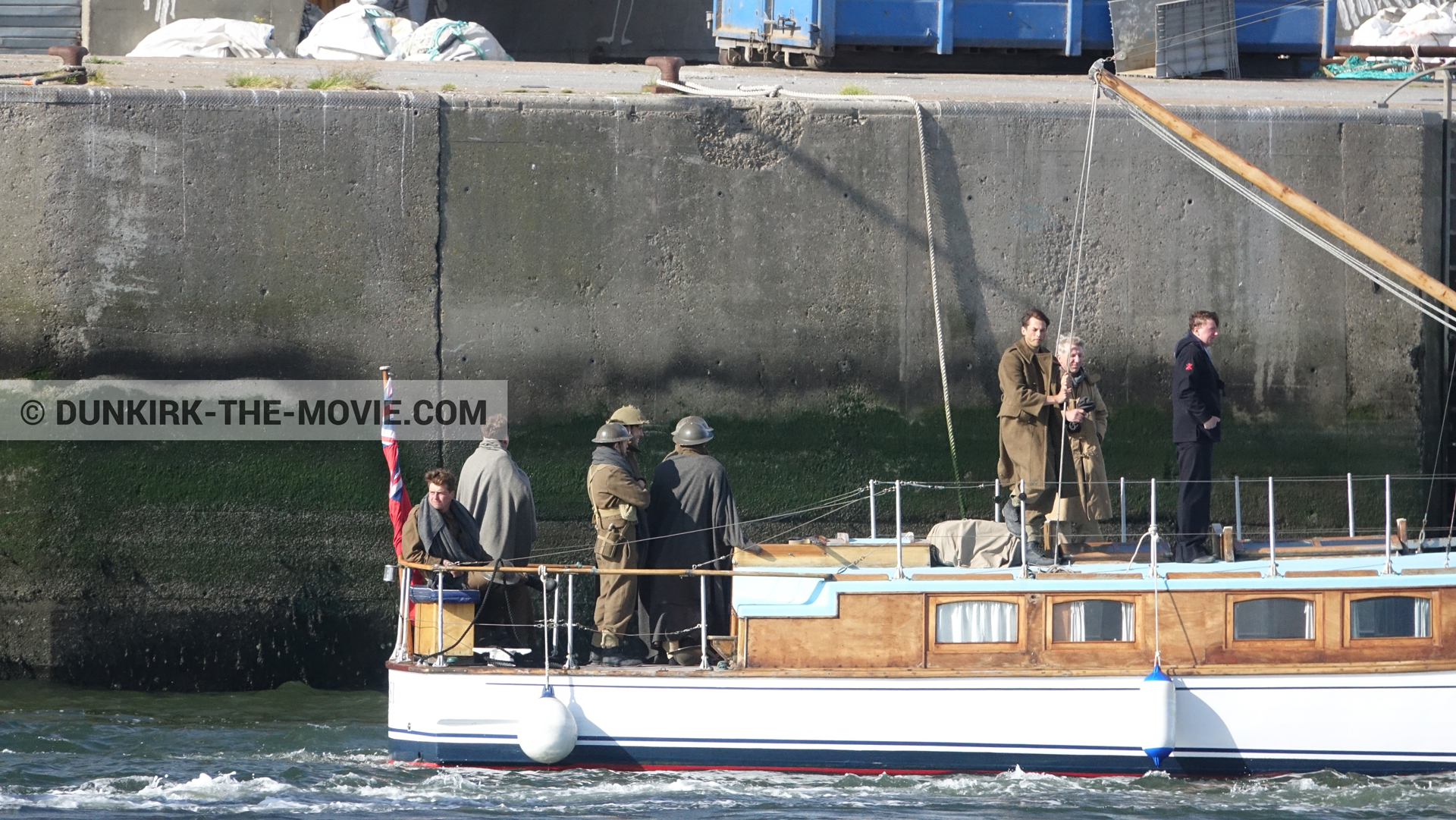 Picture with boat,  from behind the scene of the Dunkirk movie by Nolan